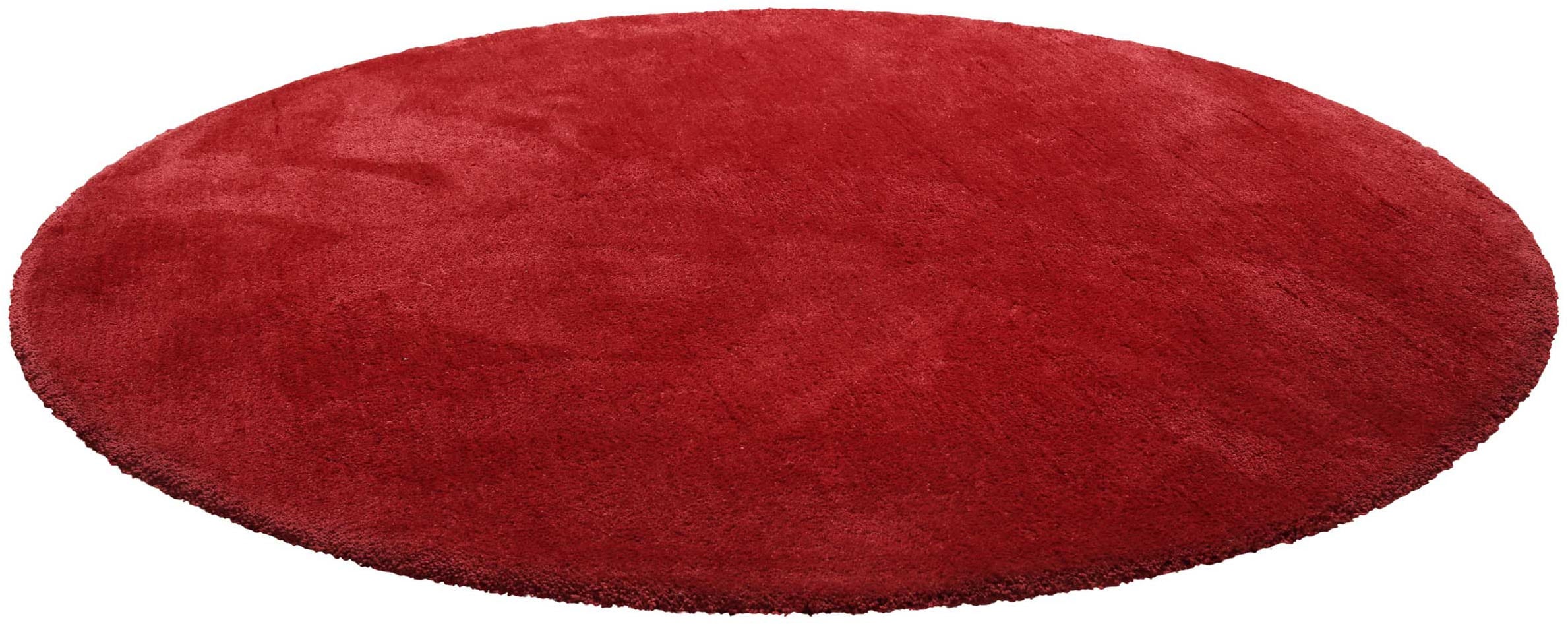 Homie Living Teppich »Pisa« rund 25 mm Höhe Hochflor, Microfaser, uni, weich, Shaggy, Wohnzimmer, Schlafzimmer
