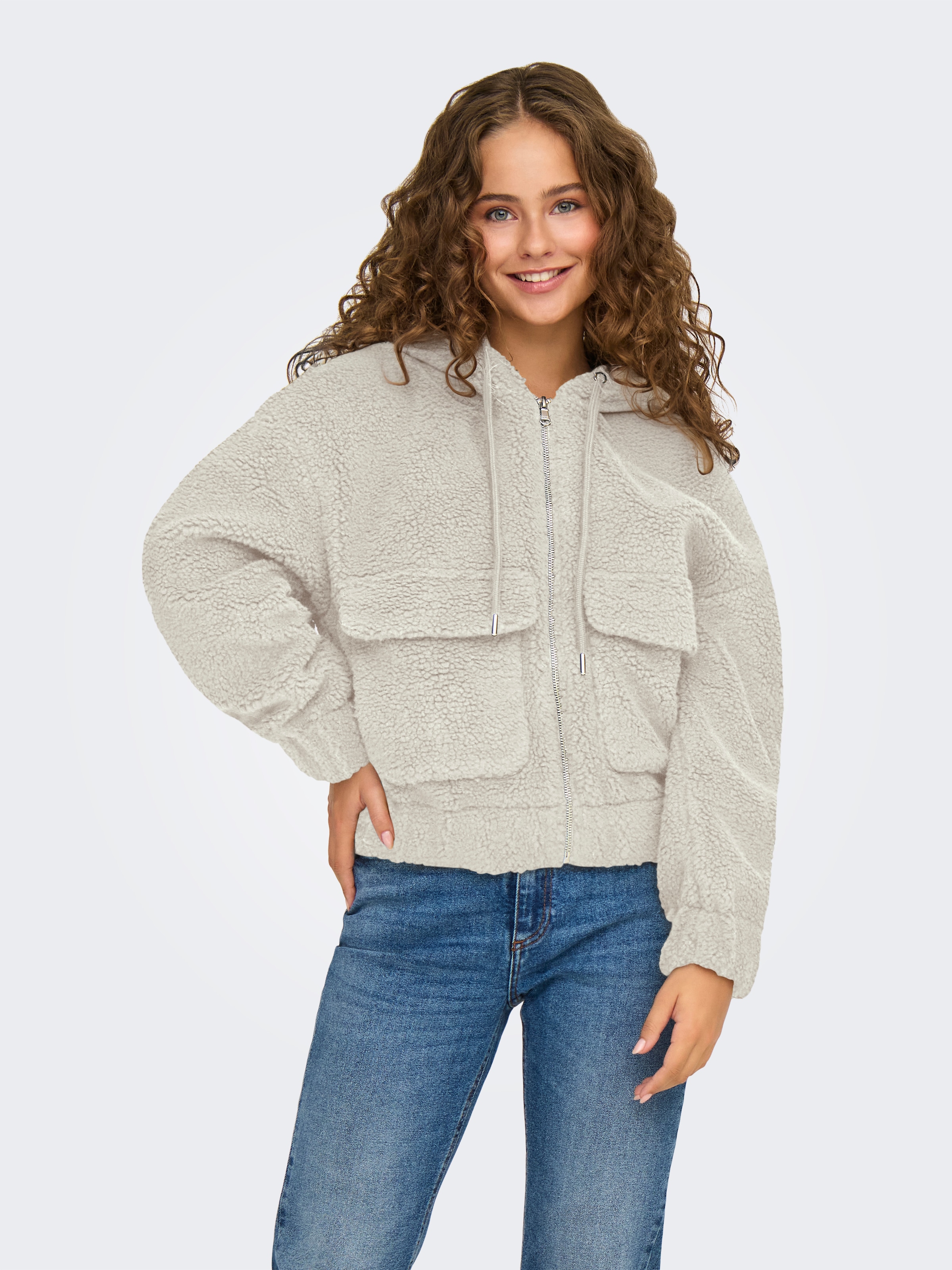 ONLY Fleecejacke "ONLTANJA TEDDY HOOD JACKET OTW NOOS", mit Kapuze günstig online kaufen