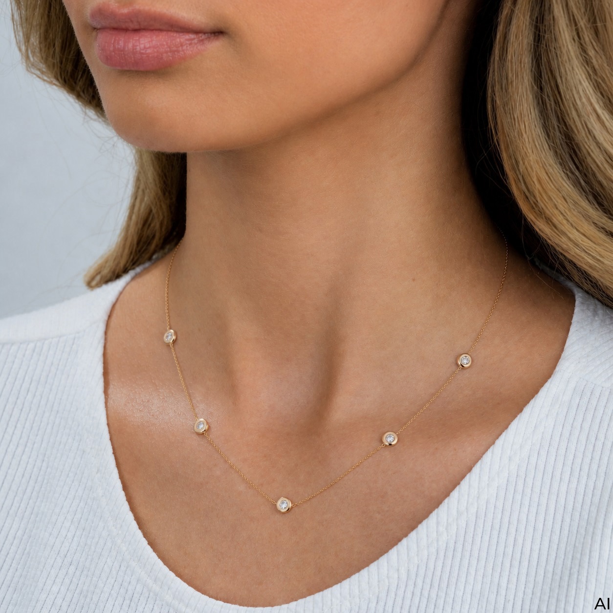 Fascination by Ellen K. Collierkettchen »Gelbgold 375 mit Zirkonia und Ankerkette 42+3,5cm«