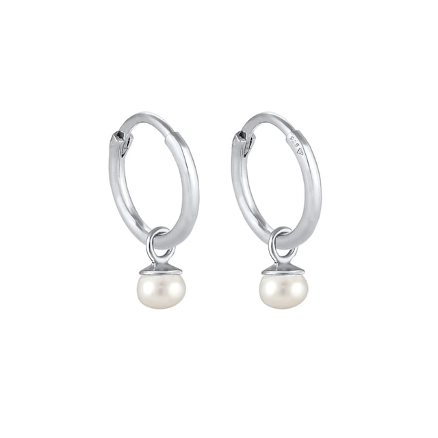 Elli Premium Paar Ohrhänger »Creolen Einhänger Süßwasserzuchtperle 925  Silber« bestellen | BAUR