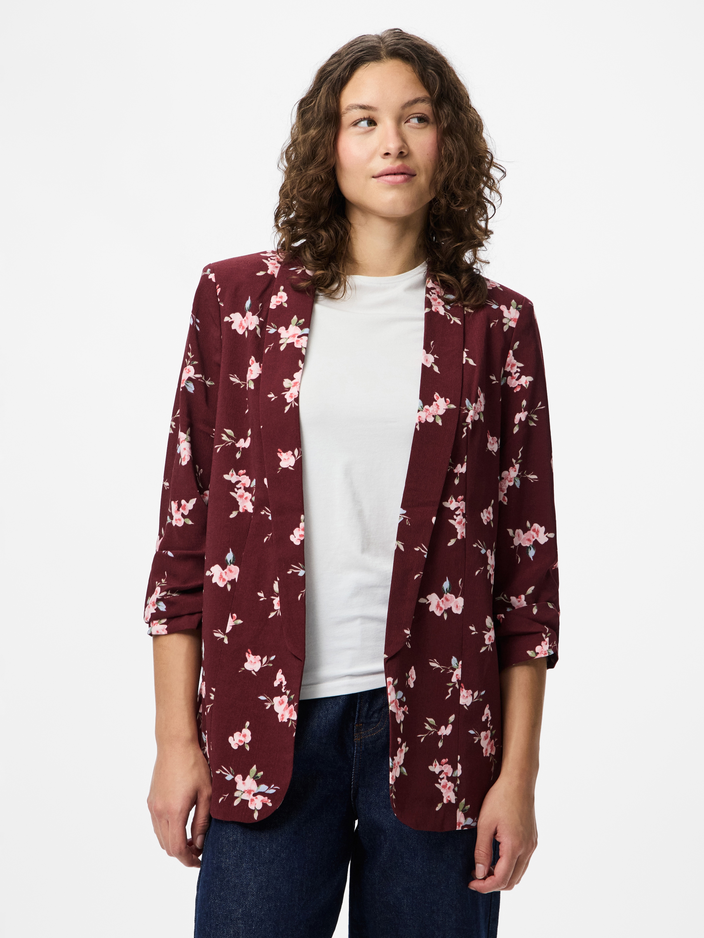 pieces Blusenblazer "PCBOSELLA 3/4 PRINTED BLAZER NOOS", mit 3/4 Ärmel günstig online kaufen
