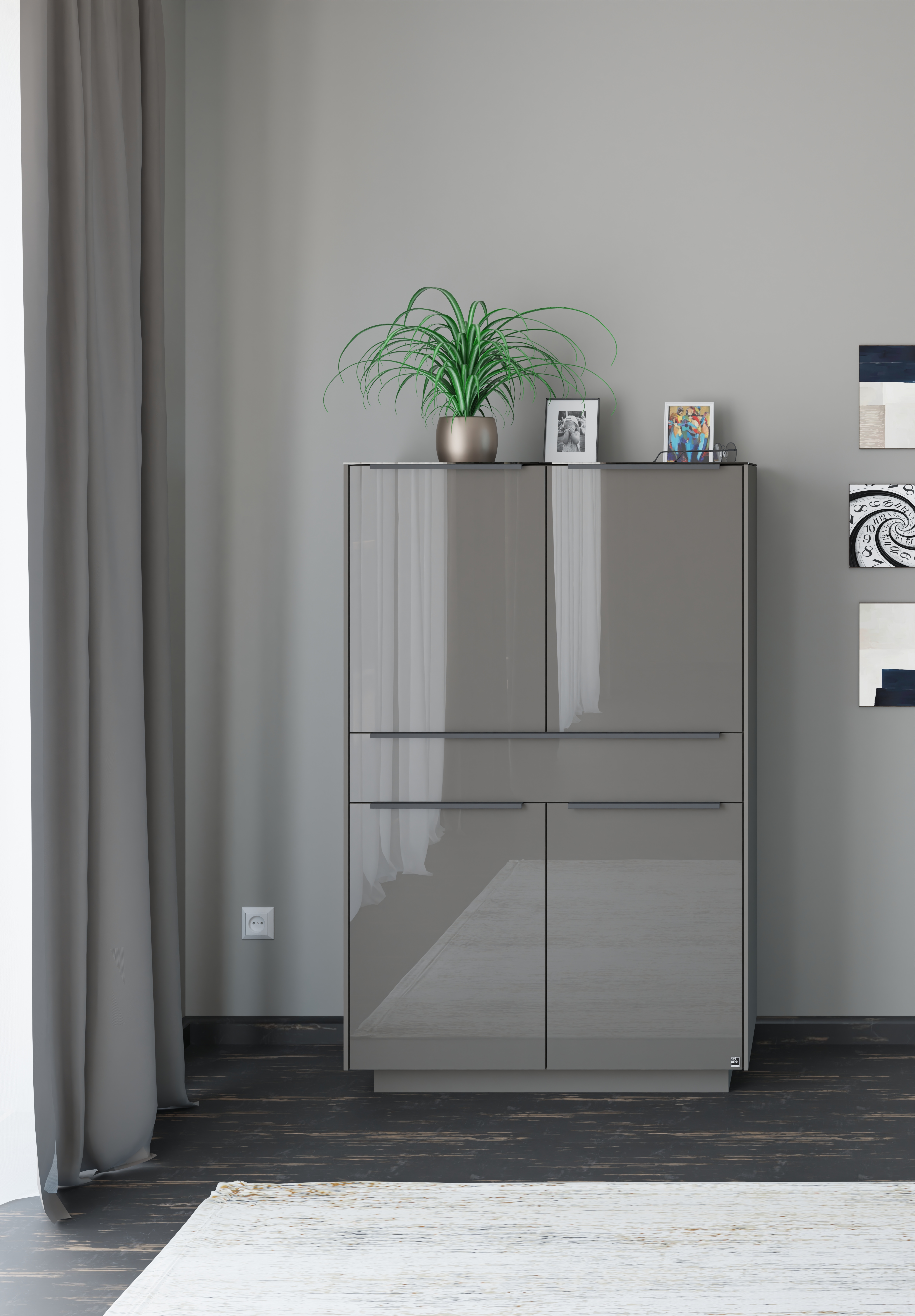 set one by Musterring Highboard "Reno" 1 Stk. tlg. Mit Sockel in diversen Farben, 148 cm Höhe & Farbauswahl