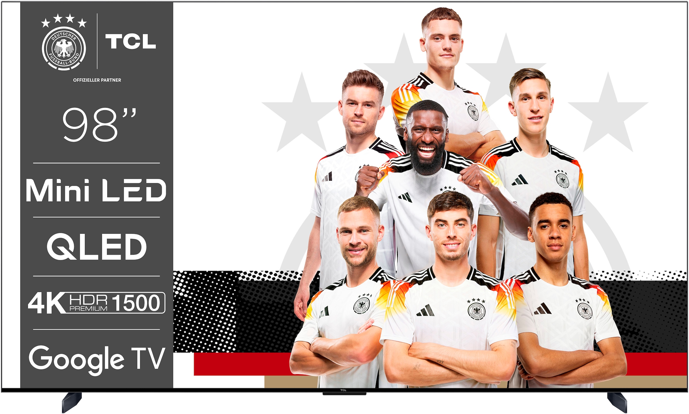 TCL Mini-LED-Fernseher »98C803X7«, 4K Ultra HD, Google TV-Smart-TV, QLED, Dolby Vision, Apple TV, Multi-HDR, Smart-TV, 144 Hz