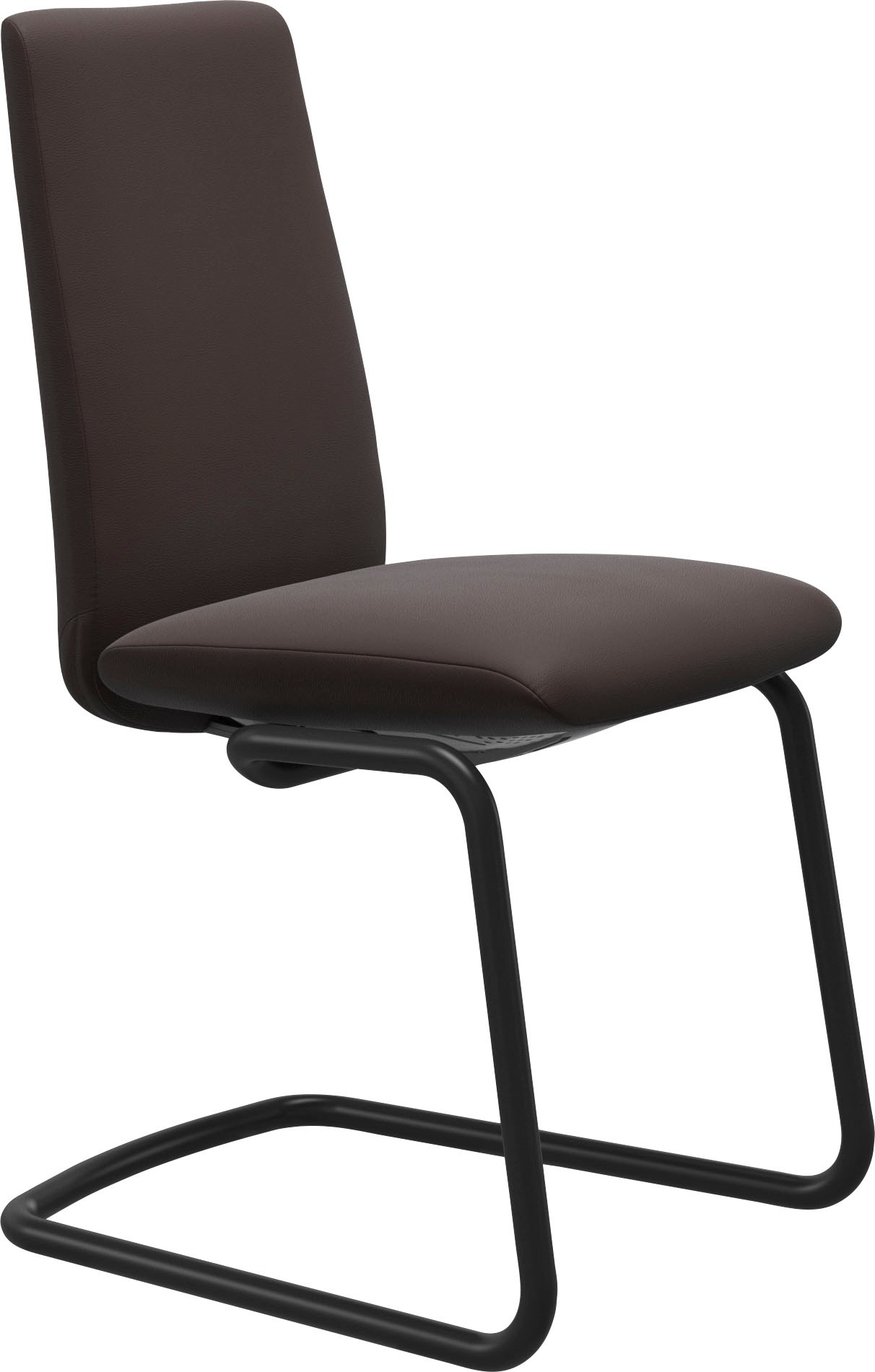 Polsterstuhl STRESSLESS "Laurel", braun (chocolate paloma, schwarz matt), B:53cm H:92cm T:59cm, Leder PALOMA: PALOMA ist ein durchgefärbtes Semianilin-Möbelleder mit natürlicher Narbung., Stühle, Polsterstuhl, Low Back, Größe M, mit Beinen aus Stahl in Sc 2