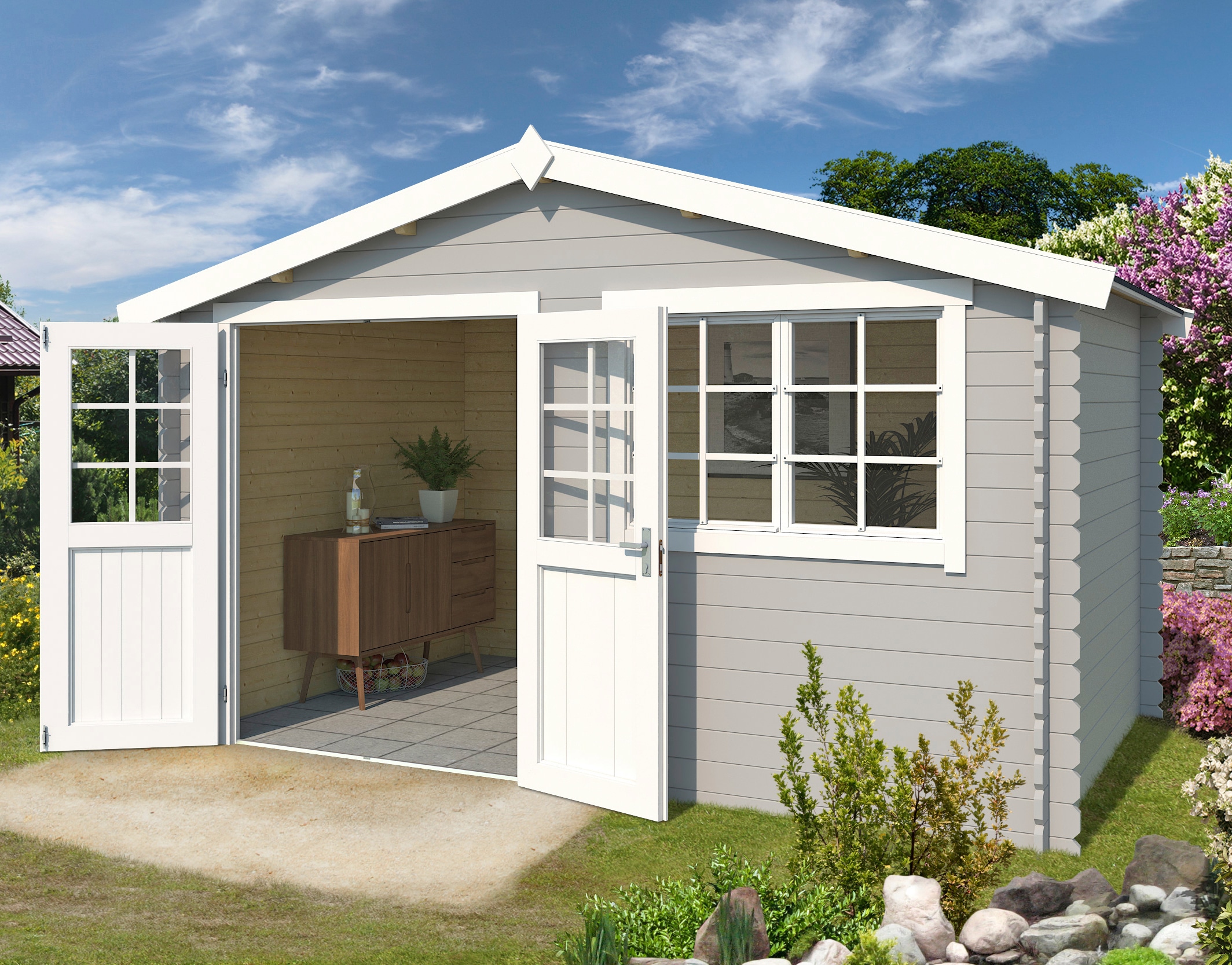 LASITA MAJA Gartenhaus "Axel 230" Blockbohlenhaus 28mm