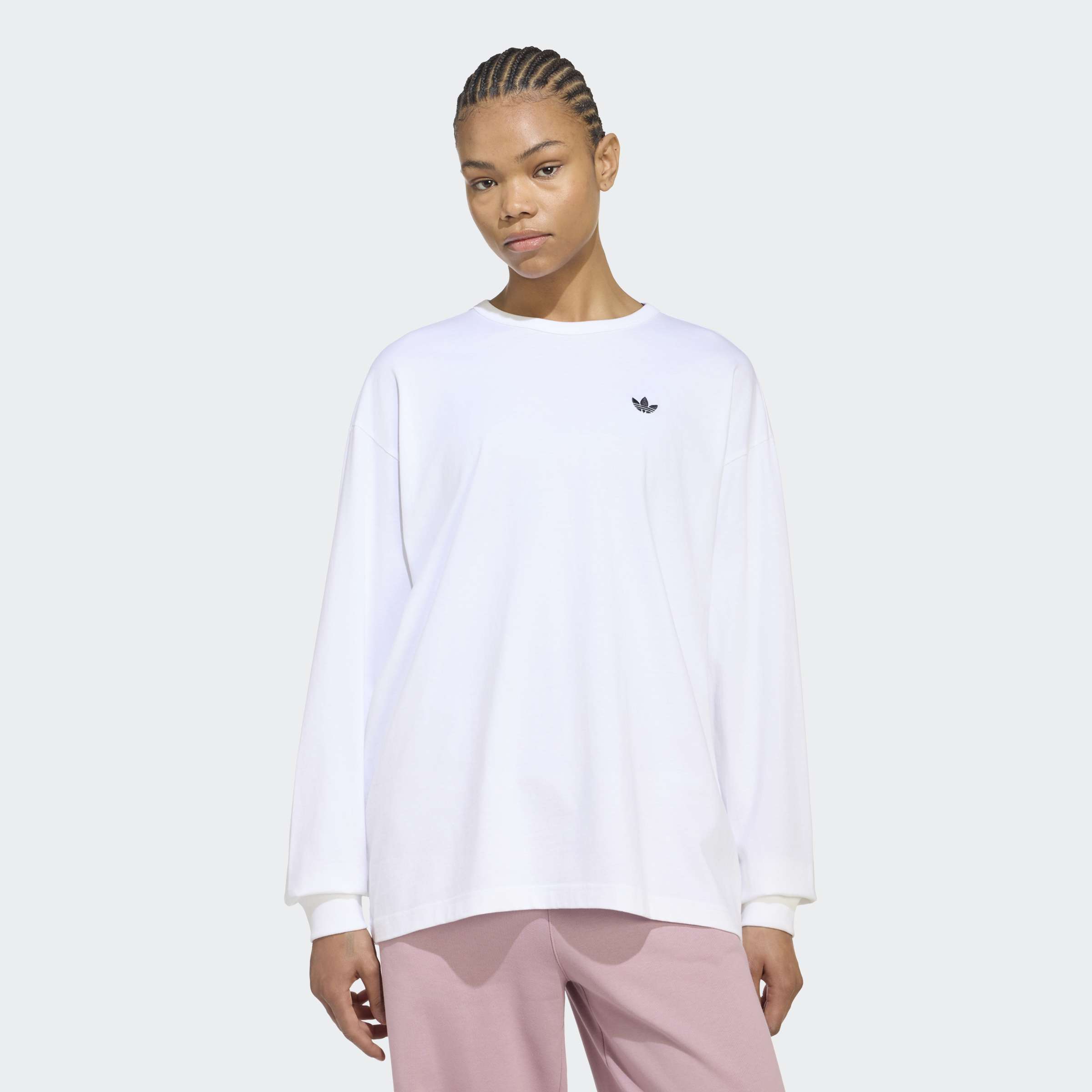 adidas Originals "ESSENTIALS LONGSLEEVE" lockerer Schnitt, Langarm, aus Baumwolljersey
