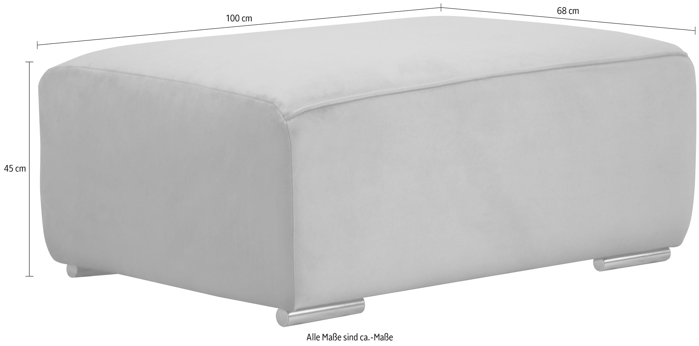 INOSIGN Hocker »BEATRICE mit Wellenfederung, Maße B/T/H: 100/68/45 cm«, passend zur "Beatrice"-Serie, in hochwertiger Verarbeitung