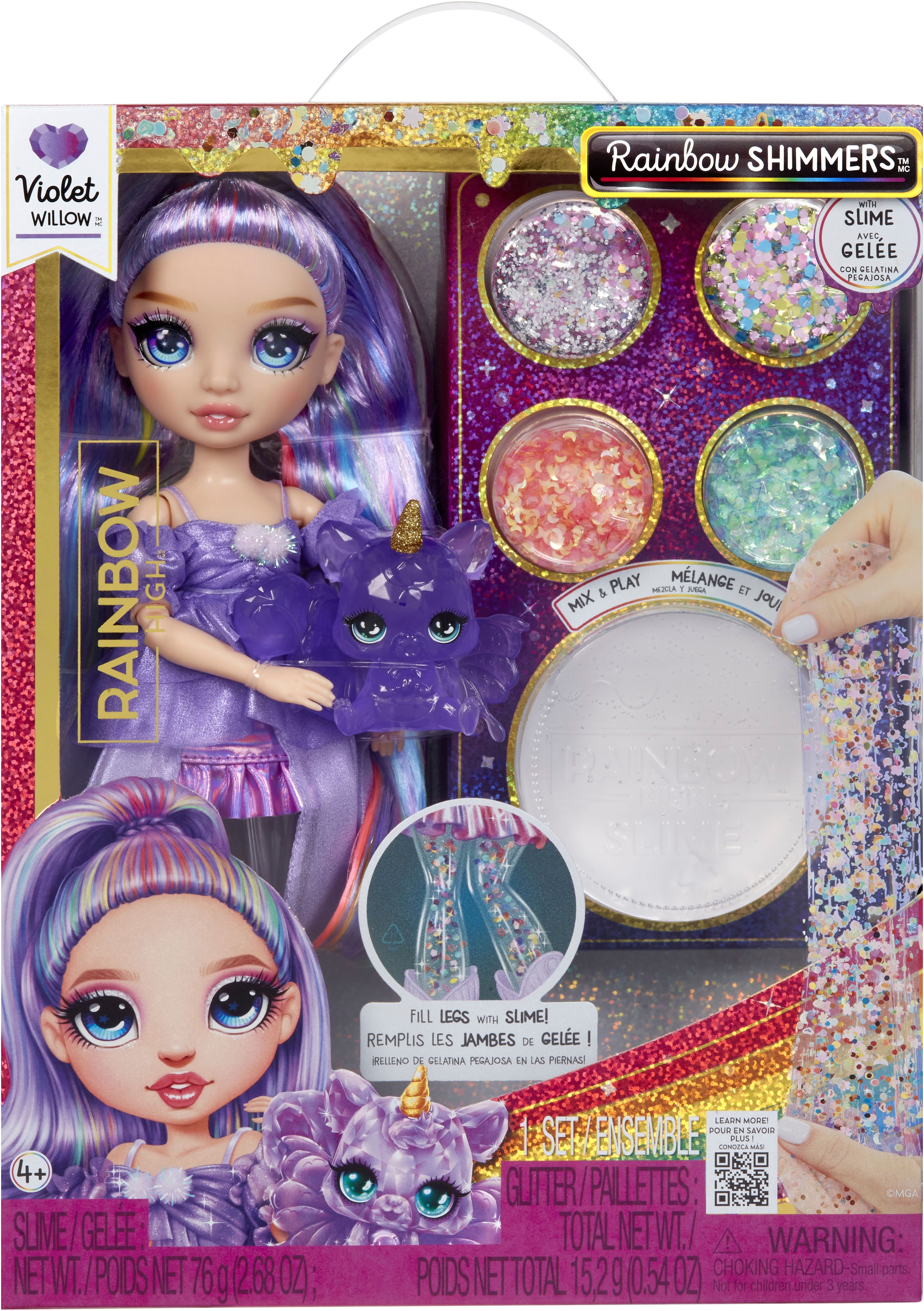 RAINBOW HIGH Anziehpuppe »Rainbow Shimmers with Slime Fashion Doll, Violet (purple)«