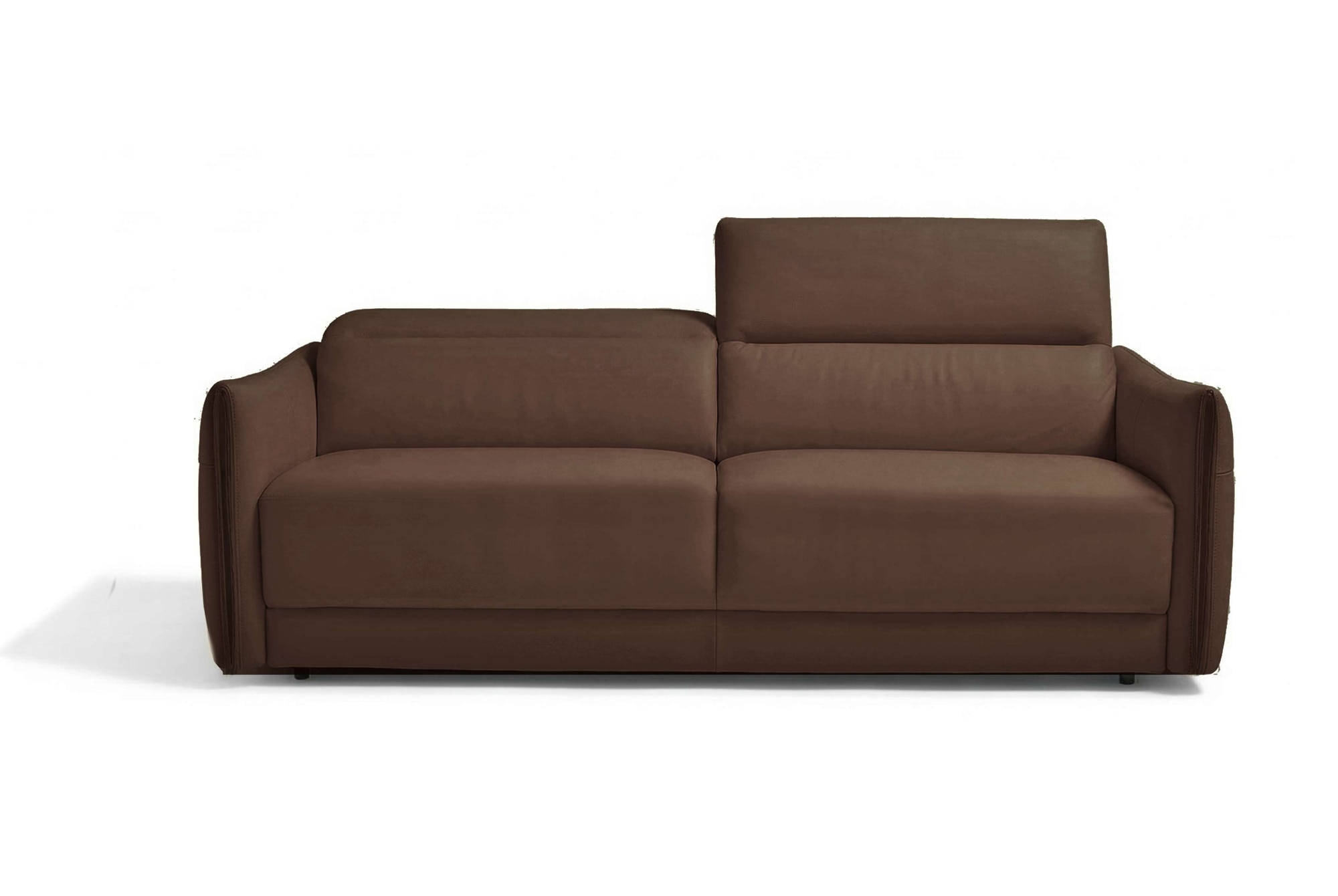 Egoitaliano Schlafsofa "FOX, 216 cm, Made in Italy-Designsofa mit Dauerschlaffunktion" Schlafsofa aus Echtleder Bull mit verstellbaren Kopfstützen