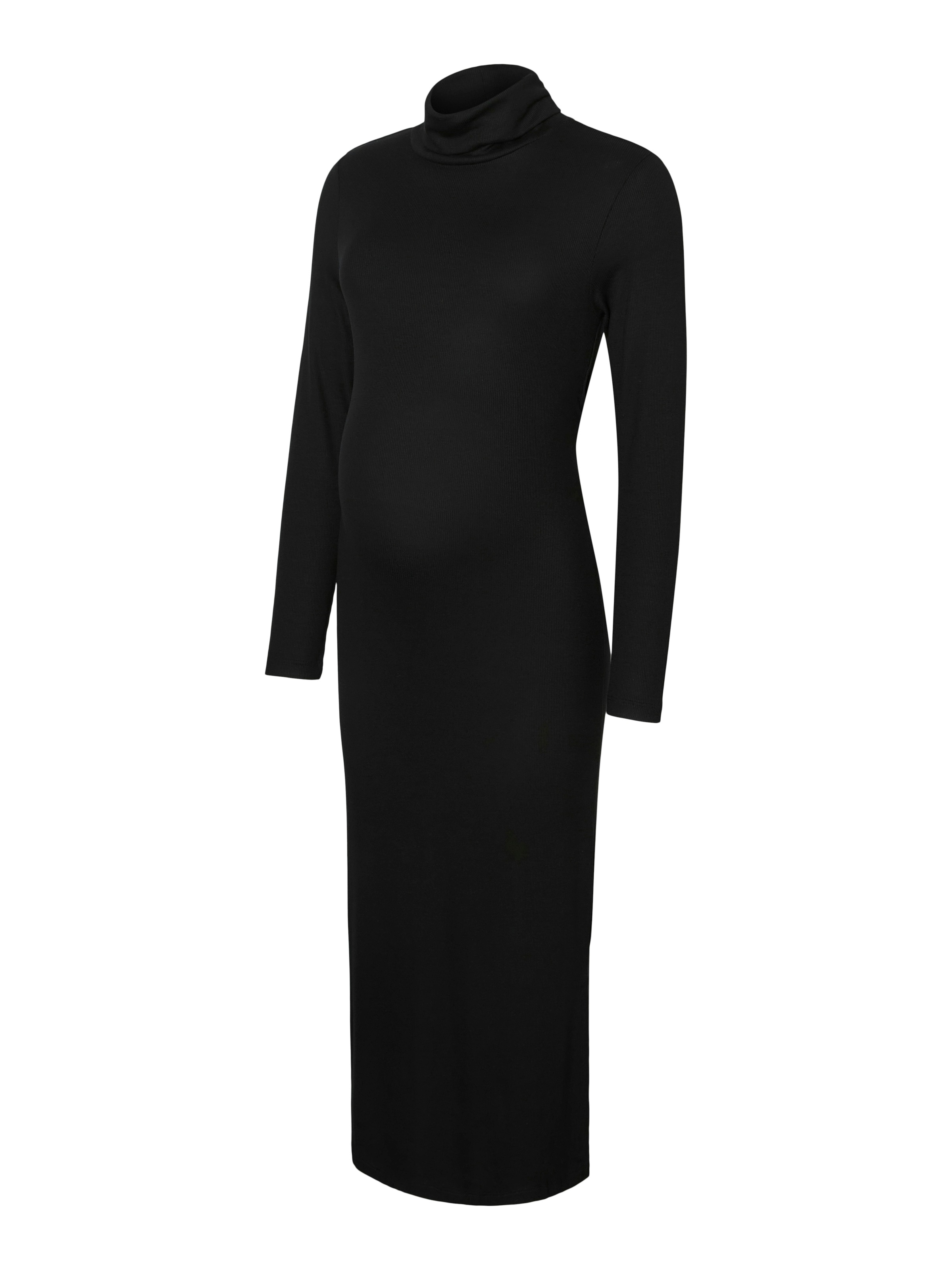 Umstandskleid MAMALICIOUS "MLLEVY LS ROLLNECK JRS MIDI DRESS NOOS", Damen, Gr. L, N-Gr, schwarz, Jersey, Obermaterial: 95% Modal (TENCEL™), 5% Elasthan, unifarben, eng, Kleider 2