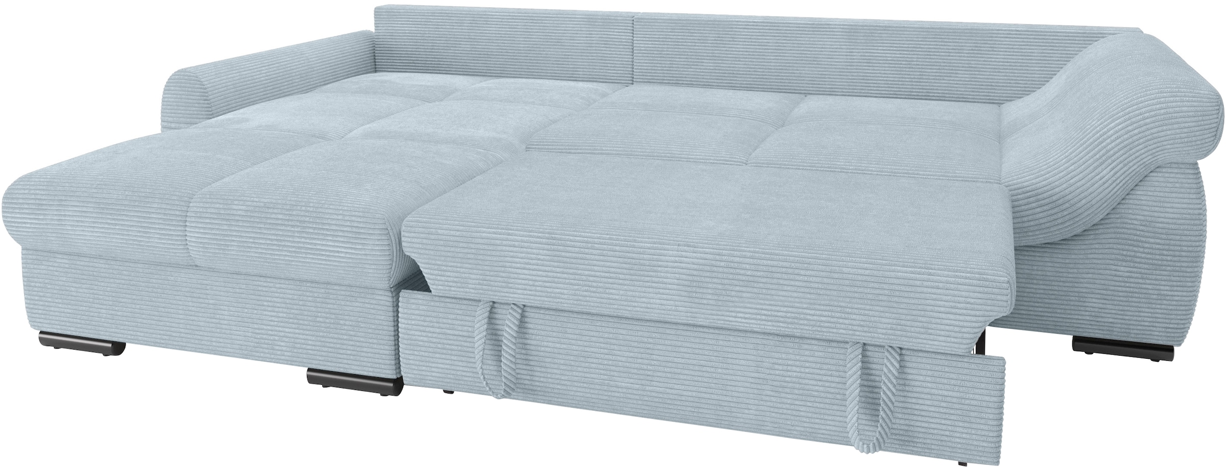 Mr. Couch Ecksofa »Livorno L-Form«, inkl. Hochschläfer-Bettauszug, XL-Bettkasten weiß beschichtet