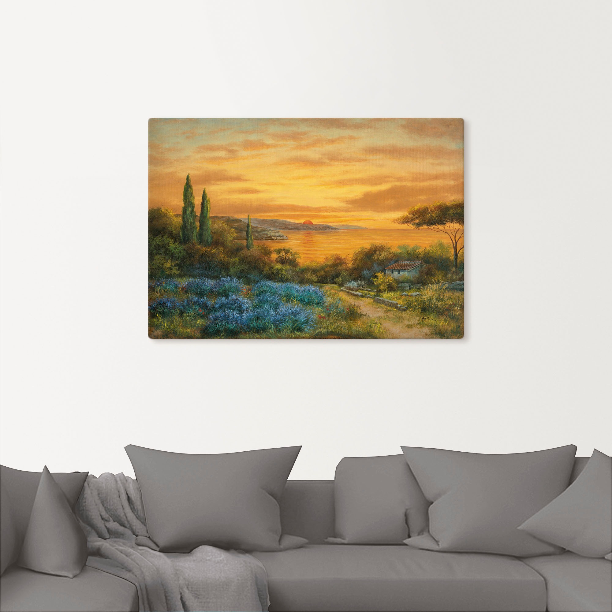 Artland Leinwandbild "Toskanabucht" Europa 1 Stk. tlg. auf Holzrahmen gespa günstig online kaufen