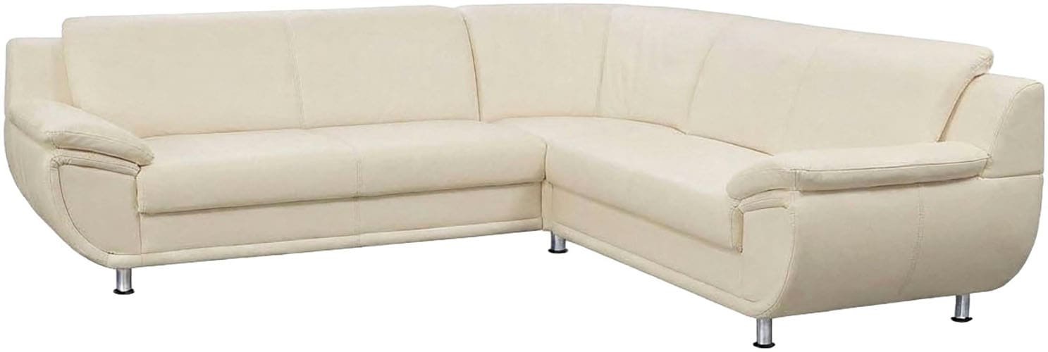 TRENDMANUFAKTUR Ecksofa "Rondo wahlweise mit Schlaffunktion, bequeme Armlehnen" L-Form, wahlw.mit Federkern, Füße chromfarben, Unser Dauertiefpreis