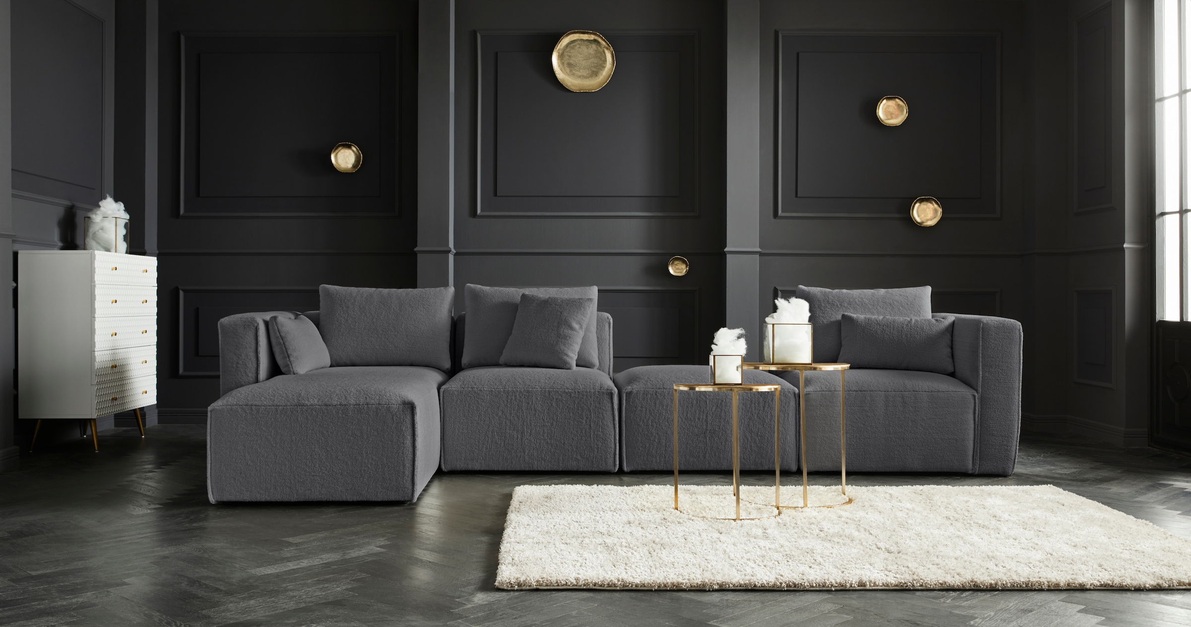Guido Maria Kretschmer Home&Living Sofa-Eckelement »Comfine«, Modul-Ecke zur indiviuellen Zusammenstellung, in 3 Bezugsvarianten