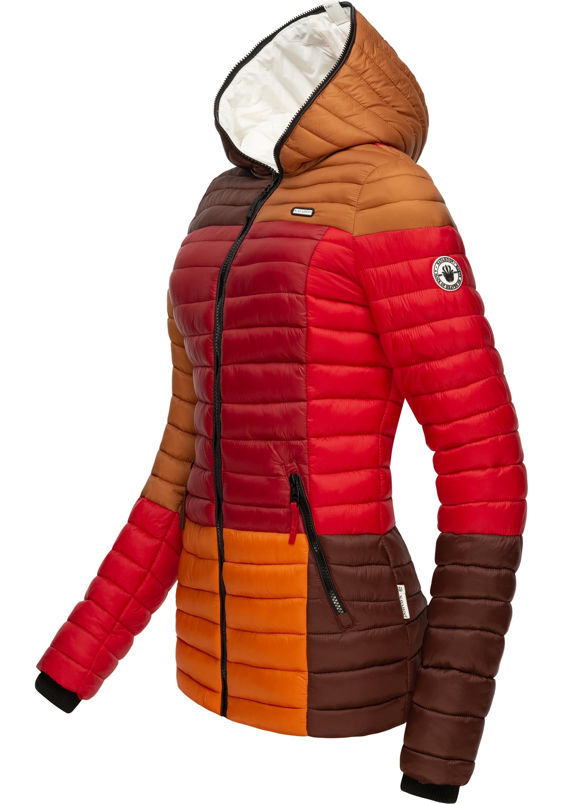 Navahoo Steppjacke "Multikulti", mit Kapuze, stylische Colorblocking Überga günstig online kaufen