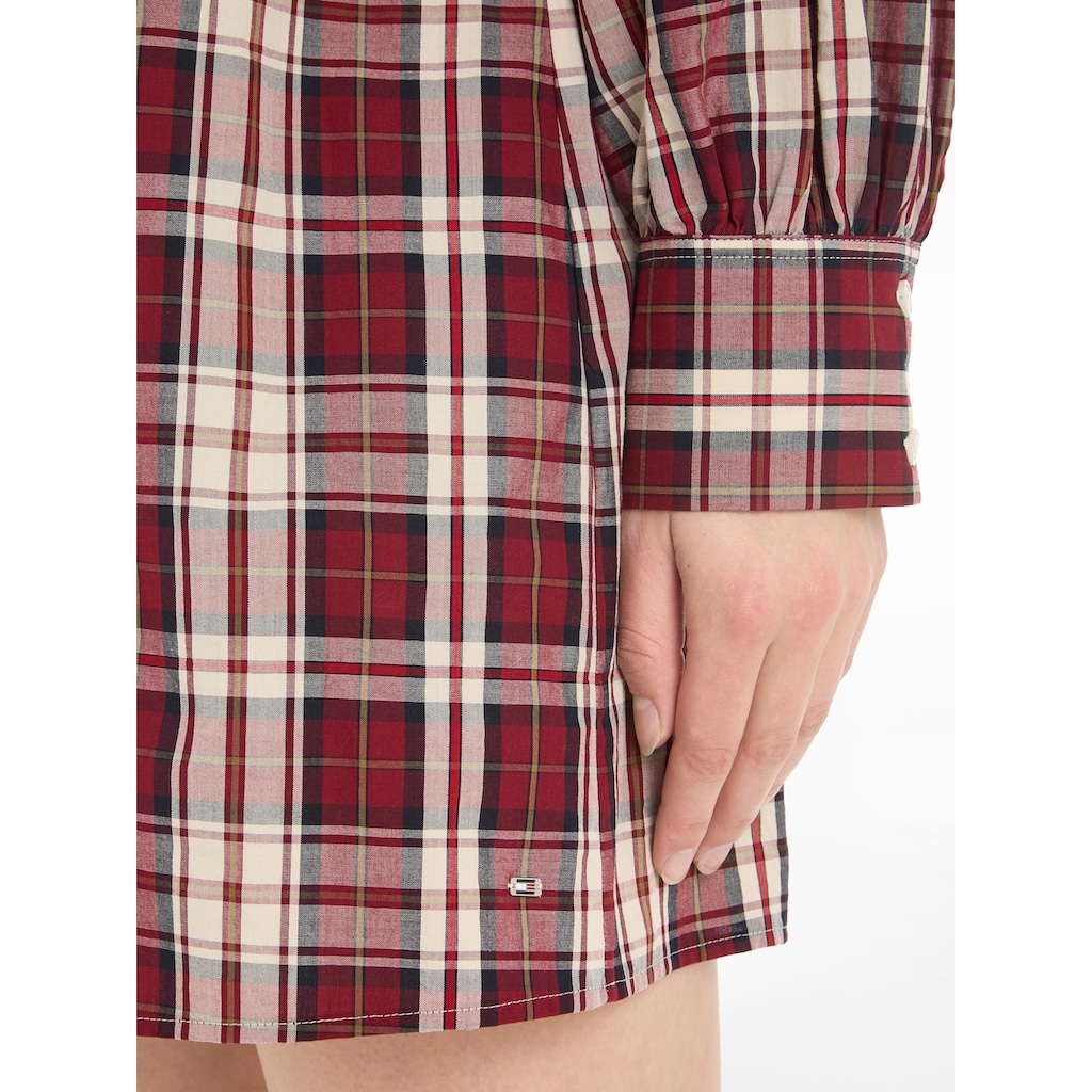 Tommy Hilfiger Blusenkleid »TARTAN CO V-NECK SHIRT DRESS«, mit 2-Knopf-Manschetten