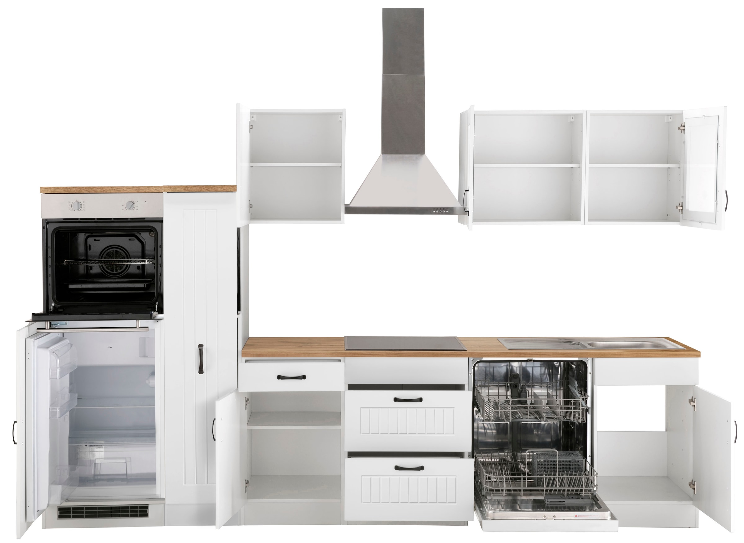 KOCHSTATION Küchenzeile »KS-Athen«, ohne E-Geräte, Breite 310 cm