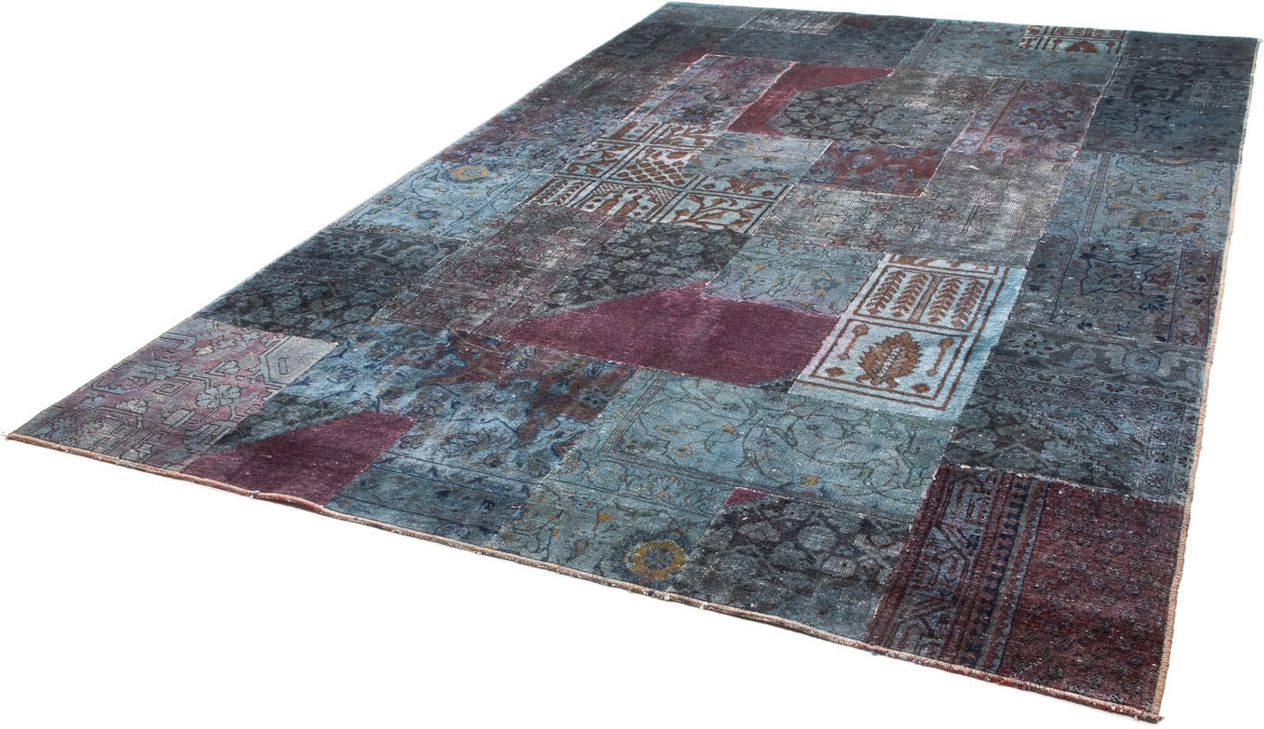 Teppich »Patchwork - 291 x 194 cm - blau«, rechteckig, 7 mm Höhe, Wohnzimmer,...