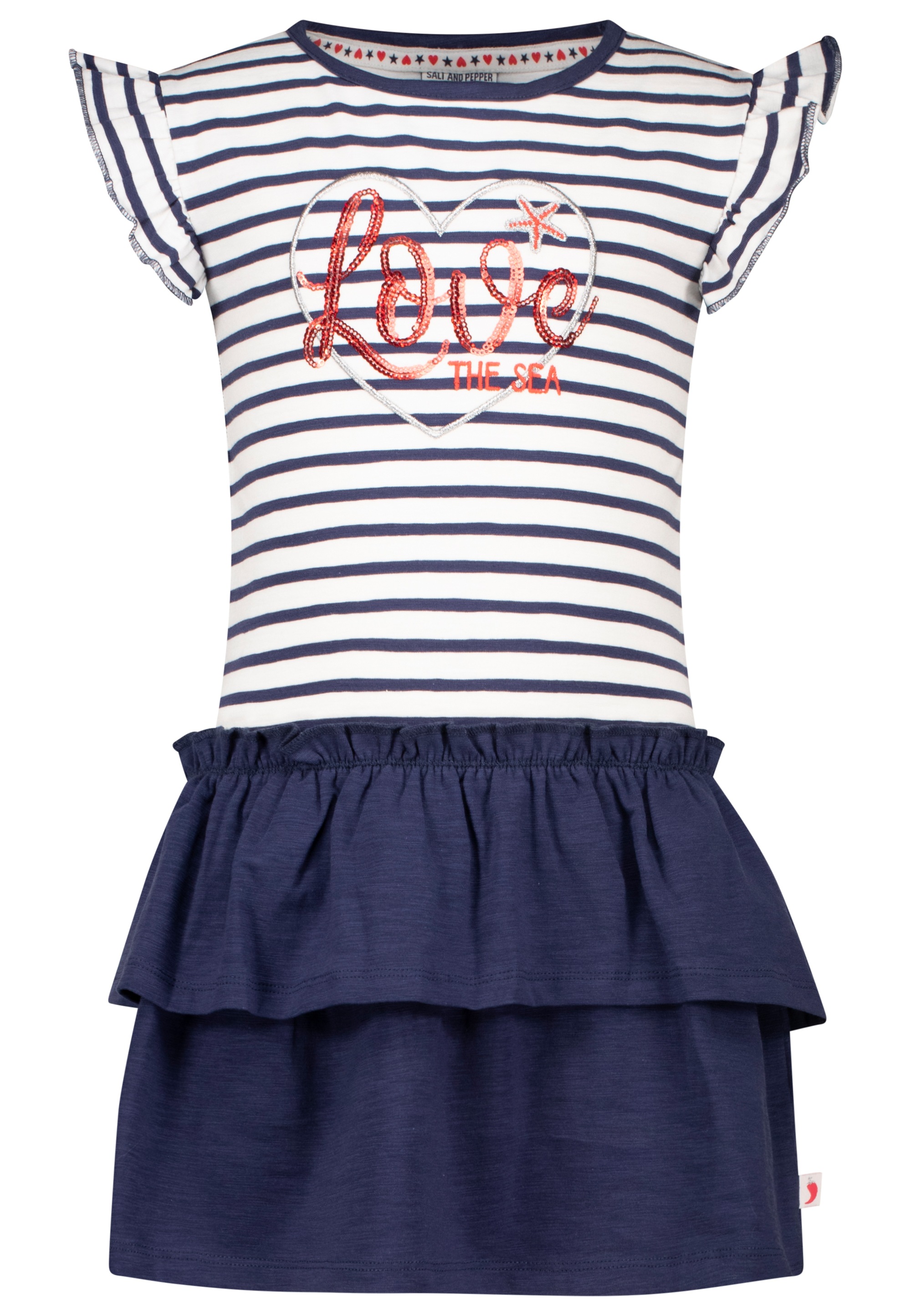 SALT AND PEPPER Jerseykleid »Sunshine«, mit Herz-Stickerei und Pailletten