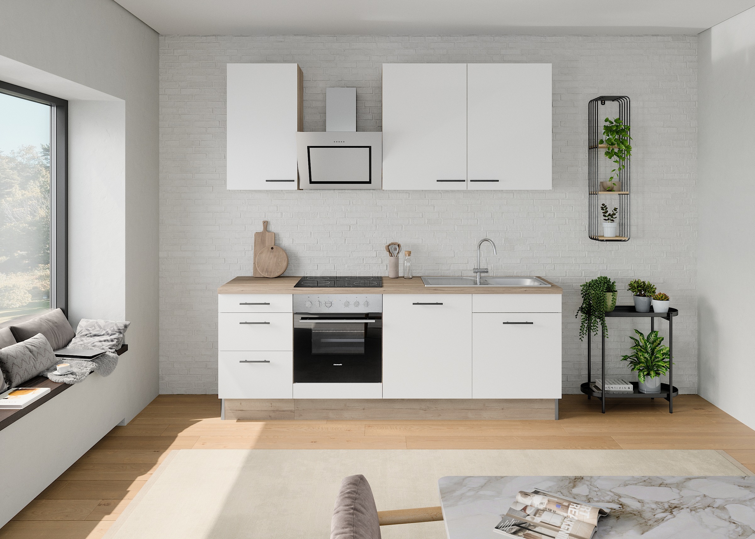 OPTIFIT Küchenzeile "Fiona", Breite 230 cm, mit Hanseatic-E-Geräten in Prem günstig online kaufen