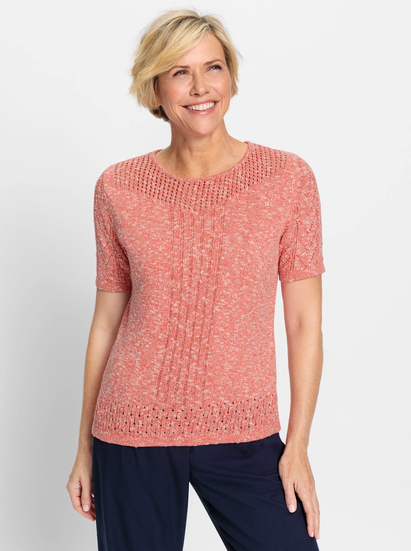 Classic Rundhalspullover »Ajour-Pullover«
