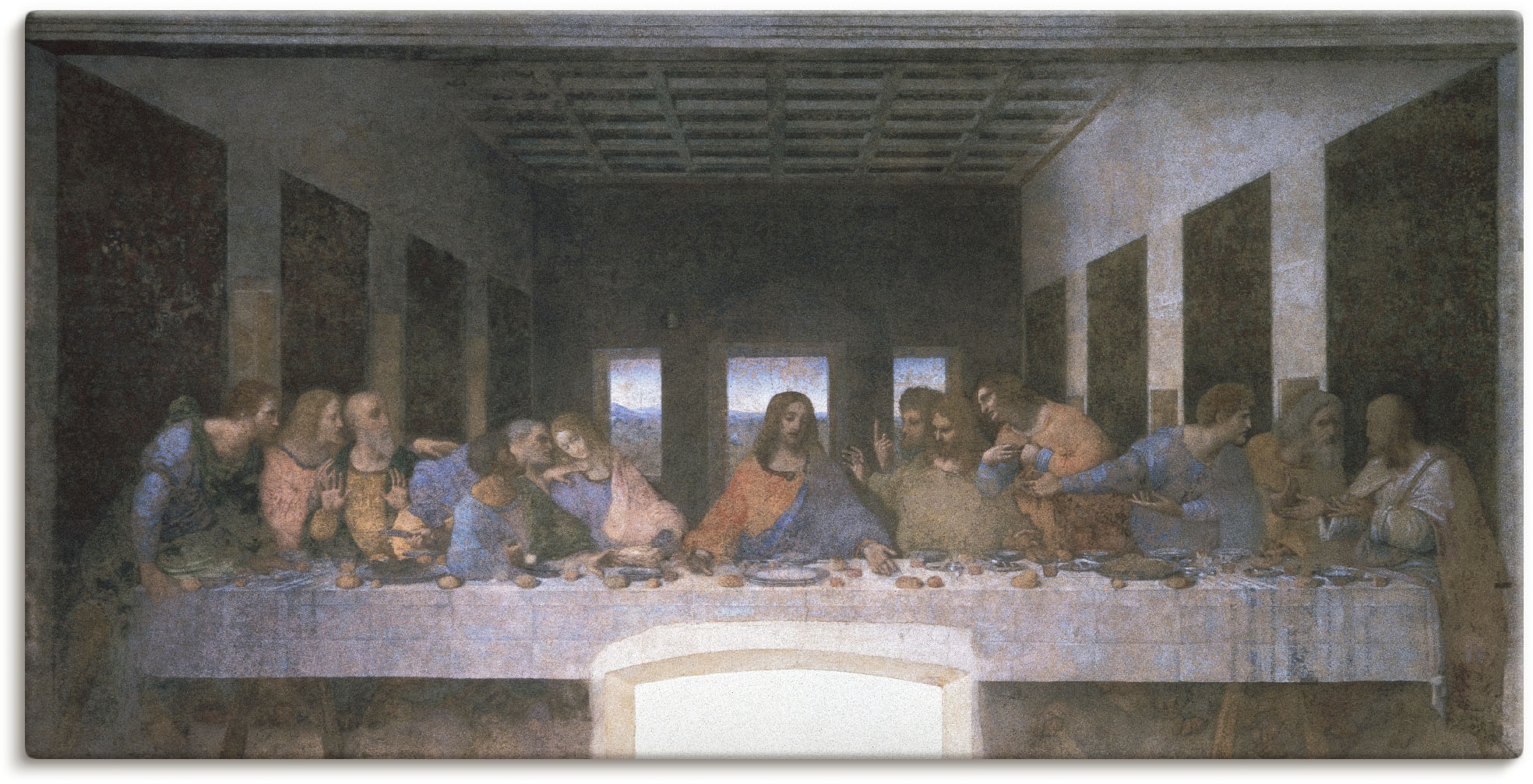 Artland Leinwandbild "Das letzte Abendmahl" Religion 1 Stk. tlg. auf Holzrahmen gespannt