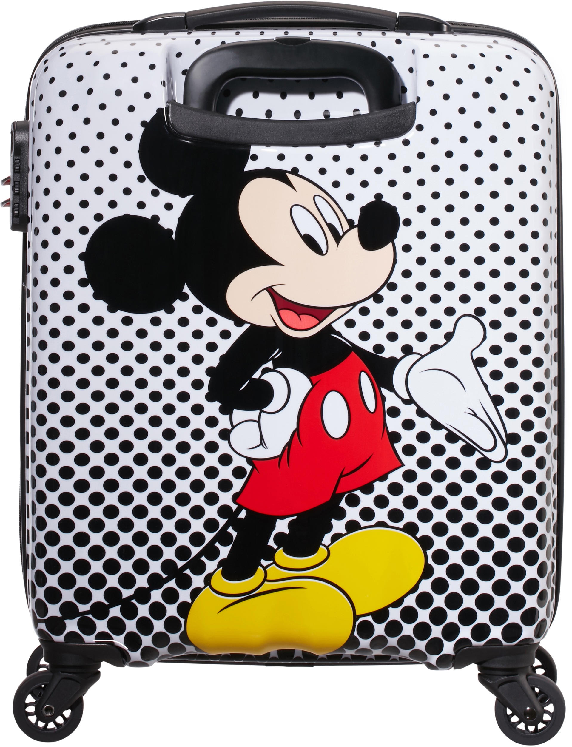 American Tourister® Hartschalen-Trolley »Disney Legends, Mickey Mouse Polka Dot, 55 cm«, 4 Rollen, Kinder Reisegepäck Handgepäck-Koffer TSA-Zahlenschloss