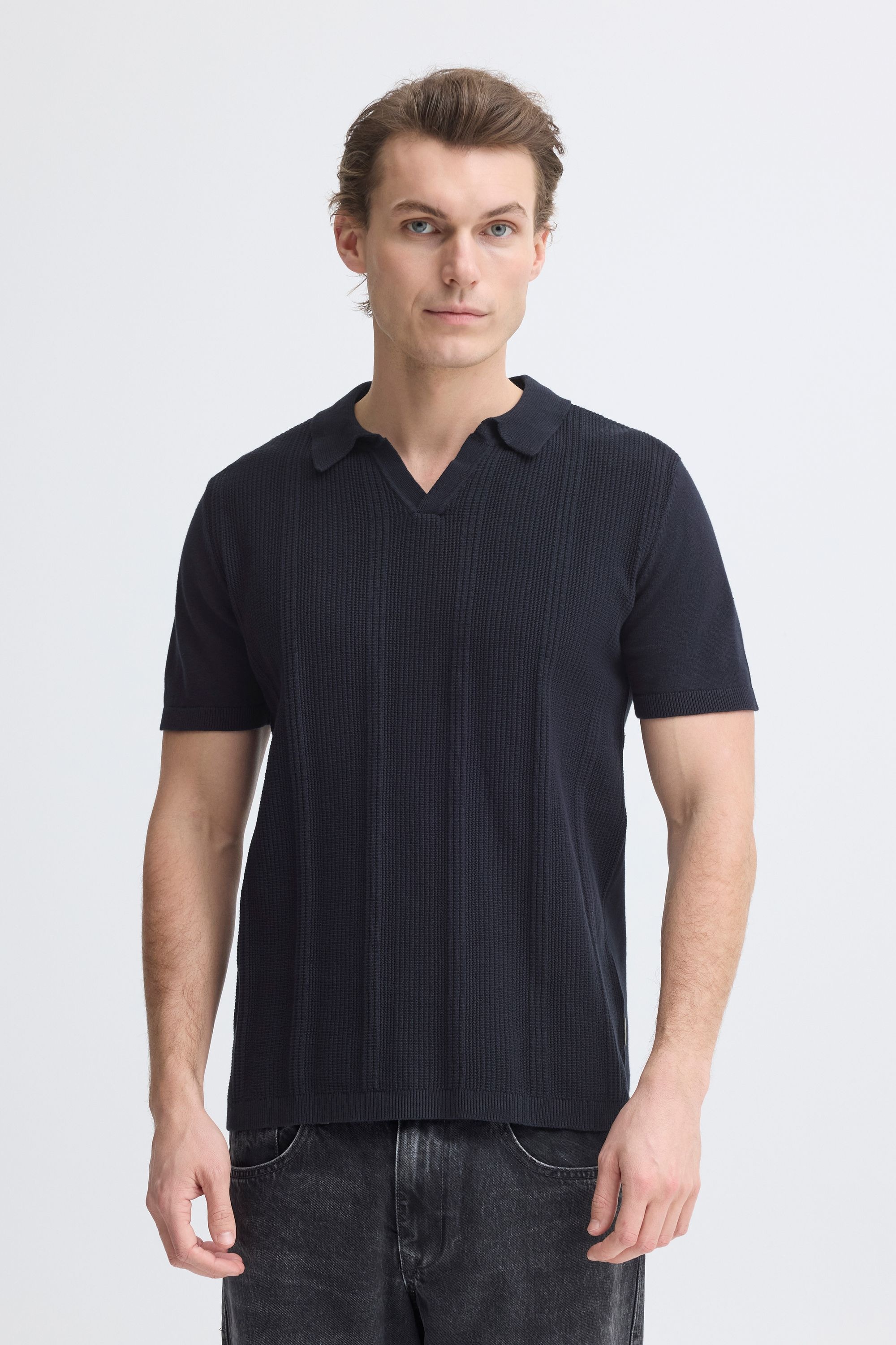 Blend Poloshirt »BHBaron« Stilvolles T-Shirt mit Kragen und strukturiertem Rippmuster