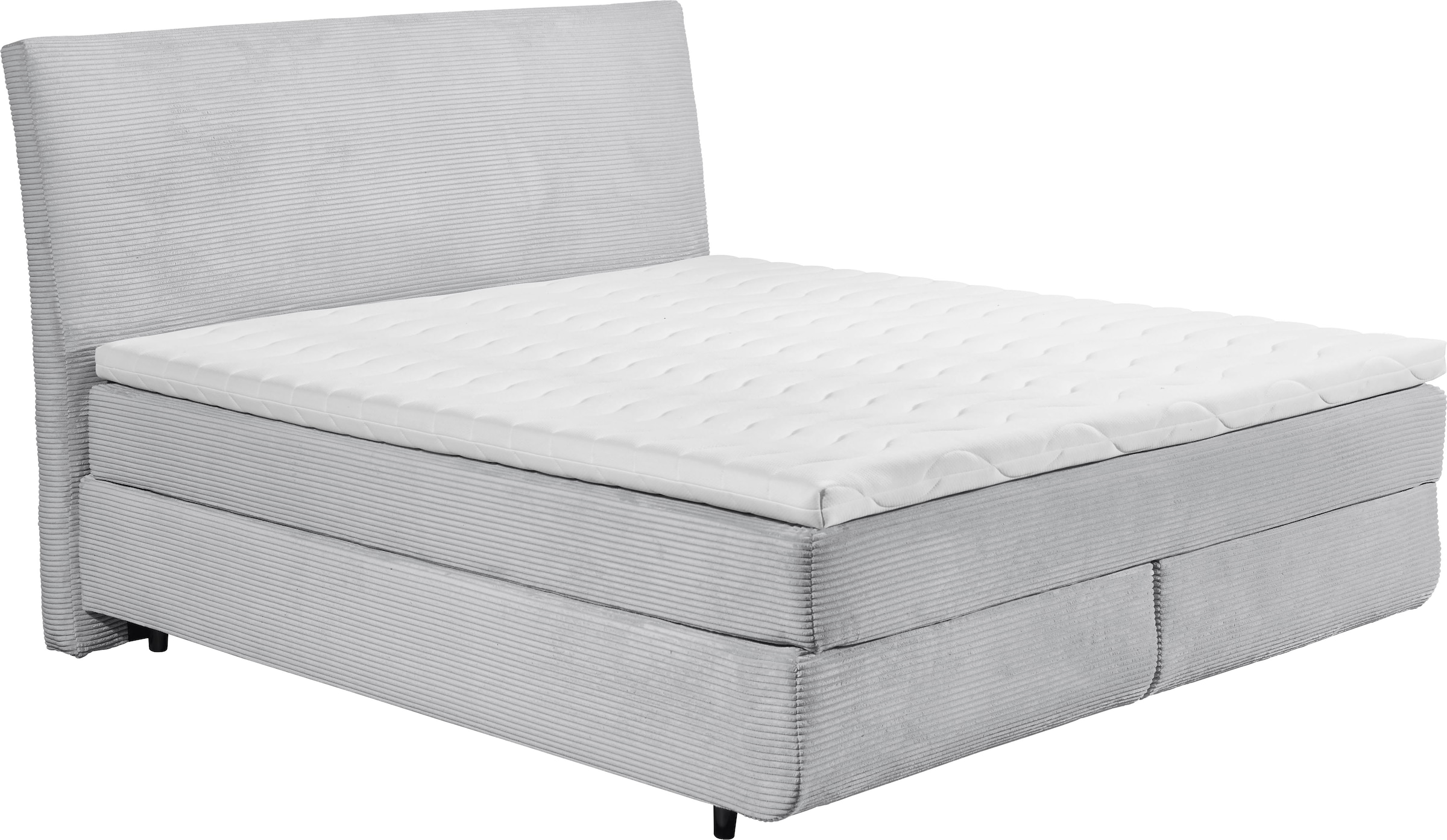 ED EXCITING DESIGN Boxspringbett »Marbella«, Duo-Matratze- harte Kokosmatte, weiche Filzabdeckung, Matratzenhülle