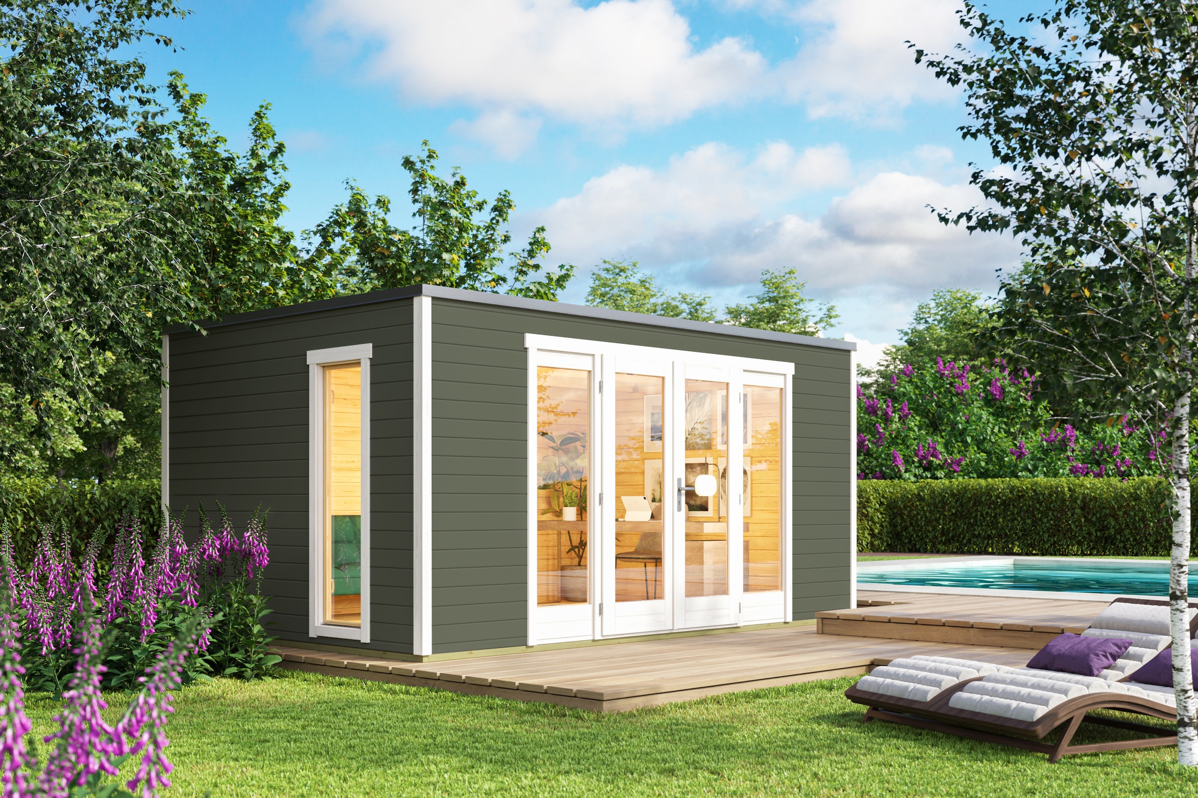Nordic Holz Gartenhaus "Palermo 2", mit großen Glasflächen günstig online kaufen