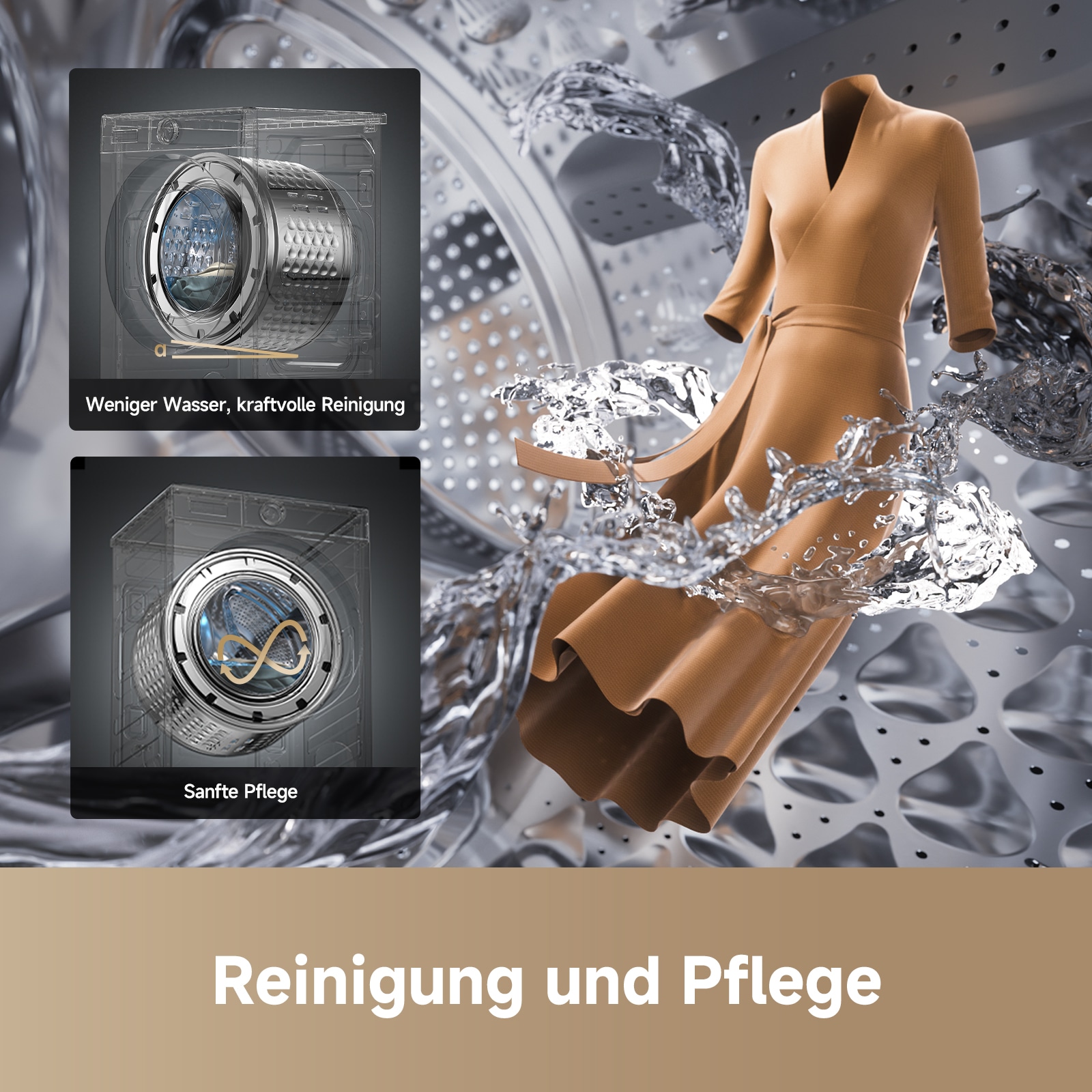 Dreame Waschmaschine »DWF09M70DAEU« 9 kg 1400 U/min Automatikpflege, Hygieneprogramm, Inverter-Motor
