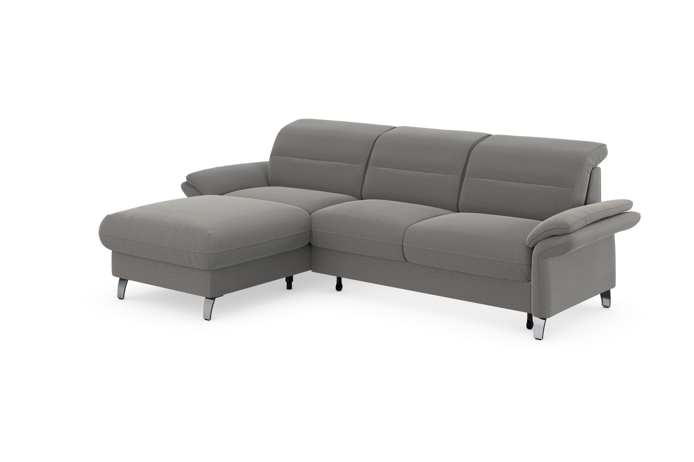 sit&more Ecksofa »Grenoble L-Form mit Federkern«, wahlweise mit Bettfunktion, Bettkasten, Arm- und Kopfteilverstellung