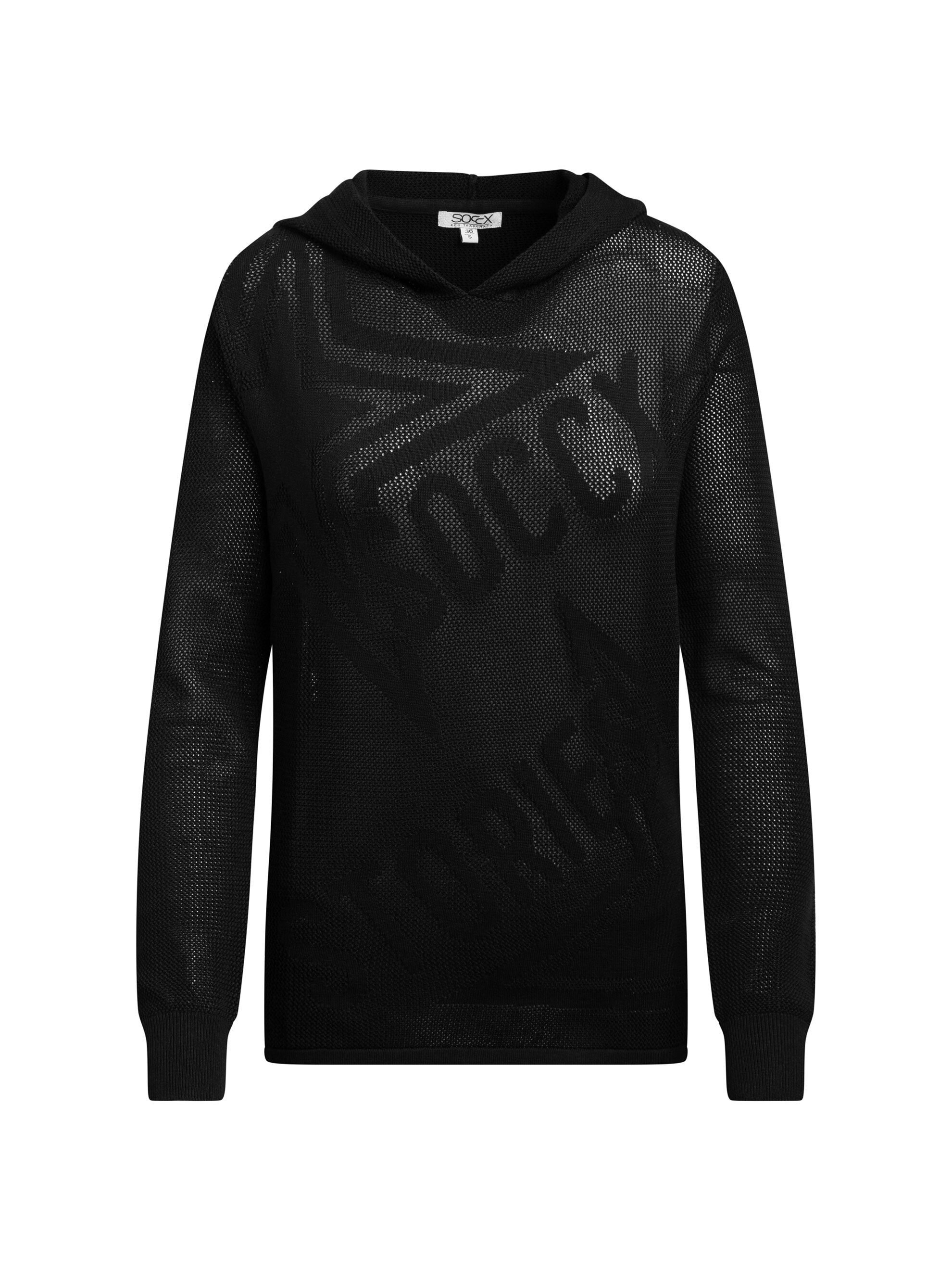 SOCCX Kapuzenpullover mit Intarsien-Strick