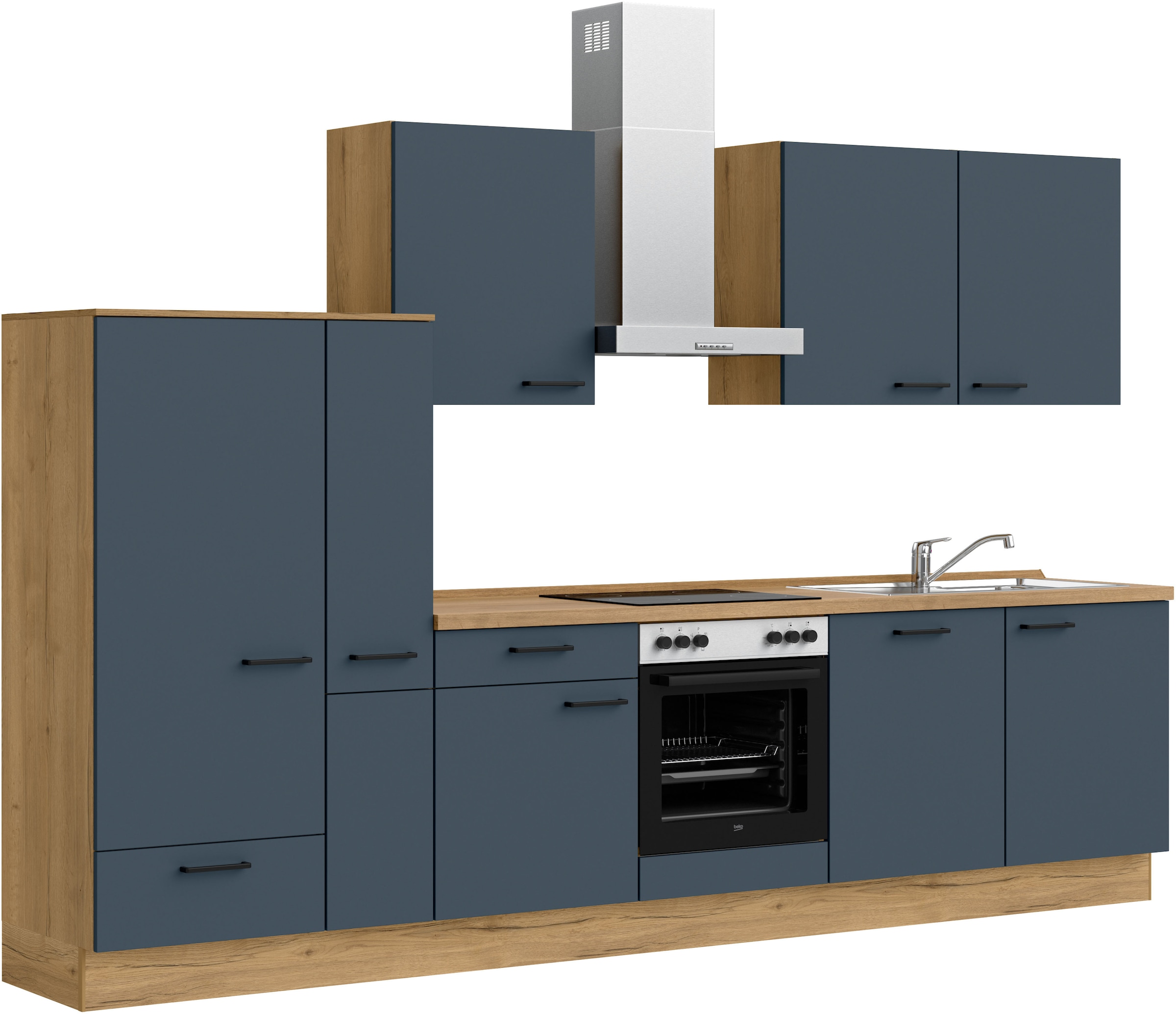 nobilia® Küchenzeile »"Easytouch I"«, vormontiert, Ausrichtung wählbar, Breite 330 cm, wahlw. mit E-Geräten