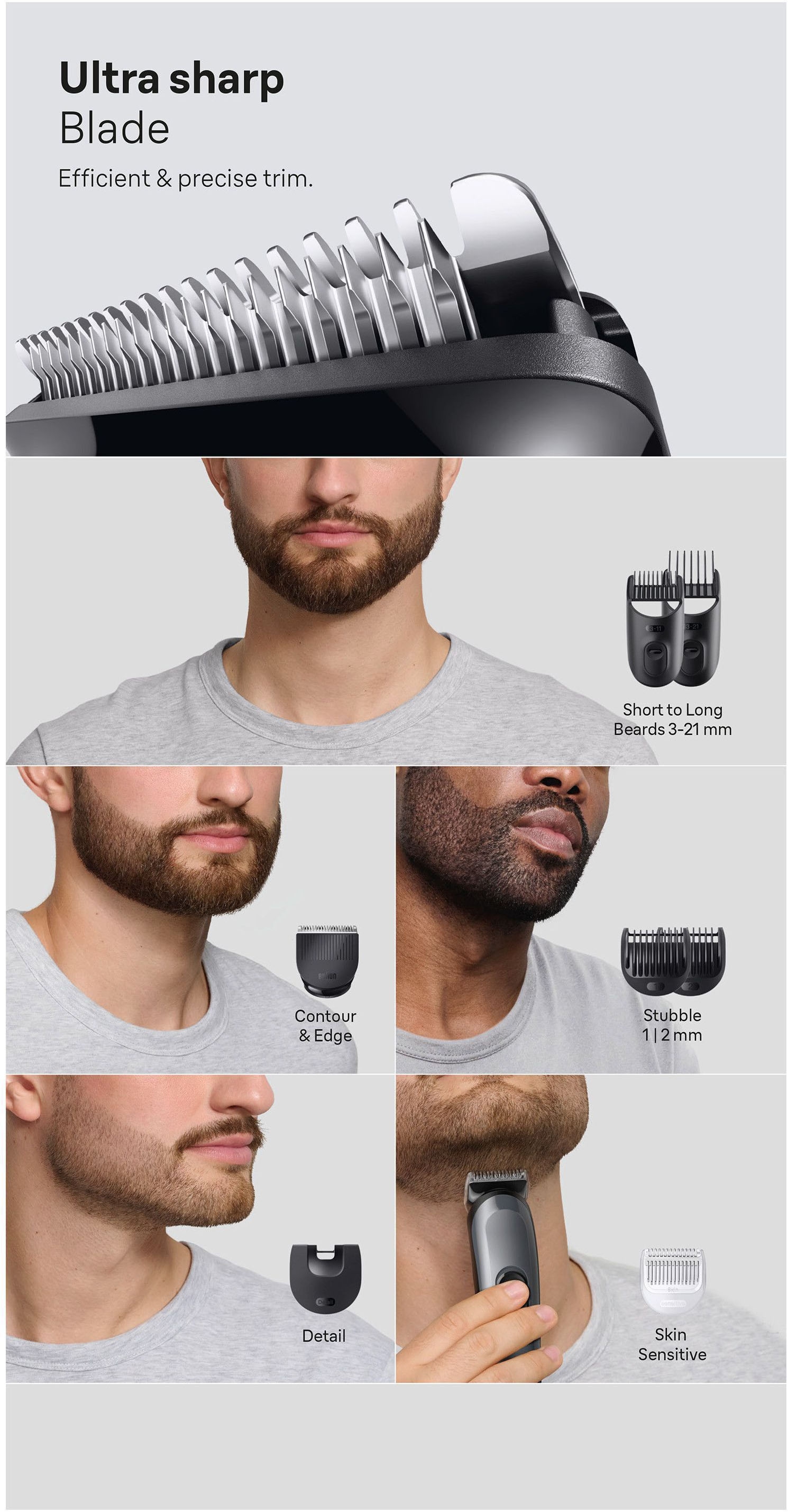 Braun Haarschneider »All-in-One Series 3, 8in1 Pflegeset«, ultrascharfe Klinge, 14 Längeneinstellungen, 50 Min Akkulaufzeit