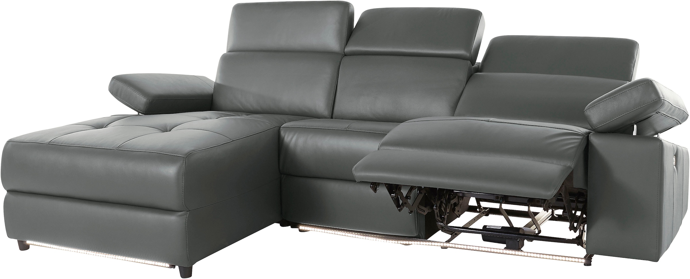 Places of Style Ecksofa »Kilado, L-Form,«, mit Relaxfunktion, verstellbarer Armlehne, Kopfteilverstellung