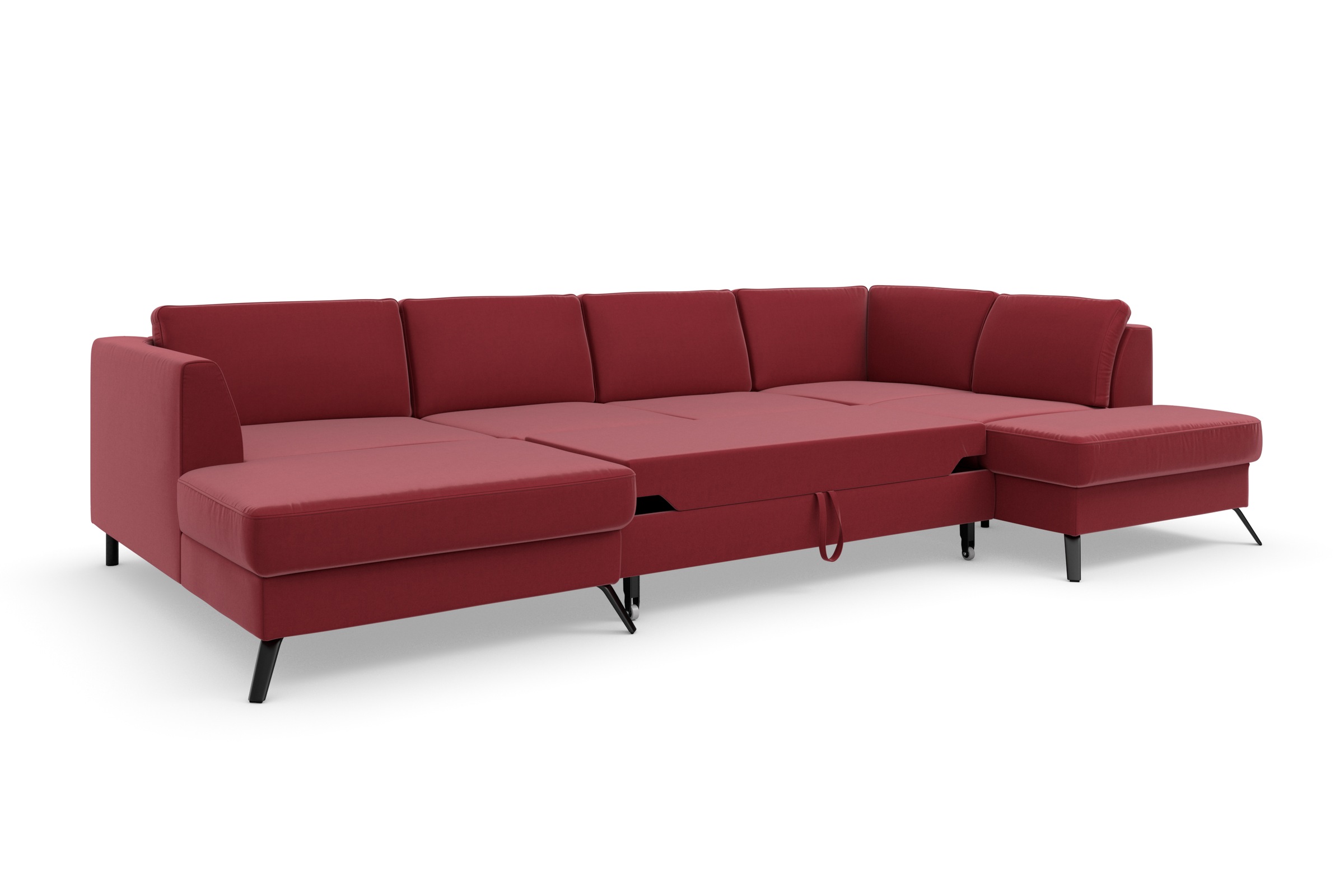sit&more Wohnlandschaft »Olsen U-Form«, inklusive Sitztiefenverstellung, wahlweise mit Bettfunktion, 15cm hoch