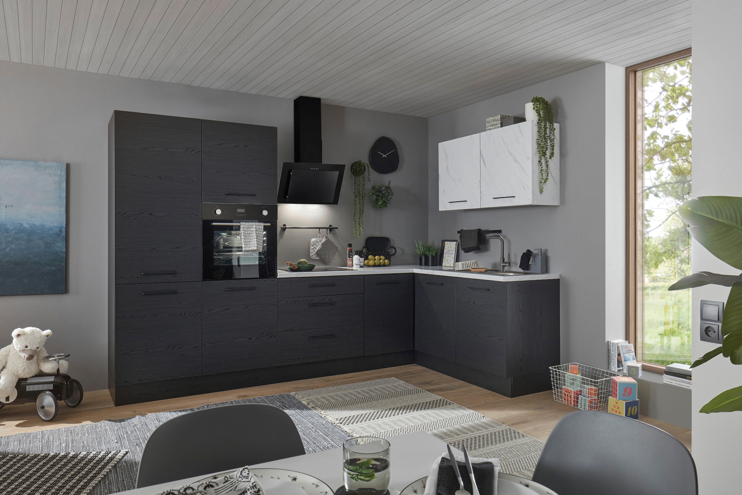 BASIC by Balculina Winkelküche »Yorki«, Stellmaße B/T 320x175/60 cm, wahlweise mit E-Geräten