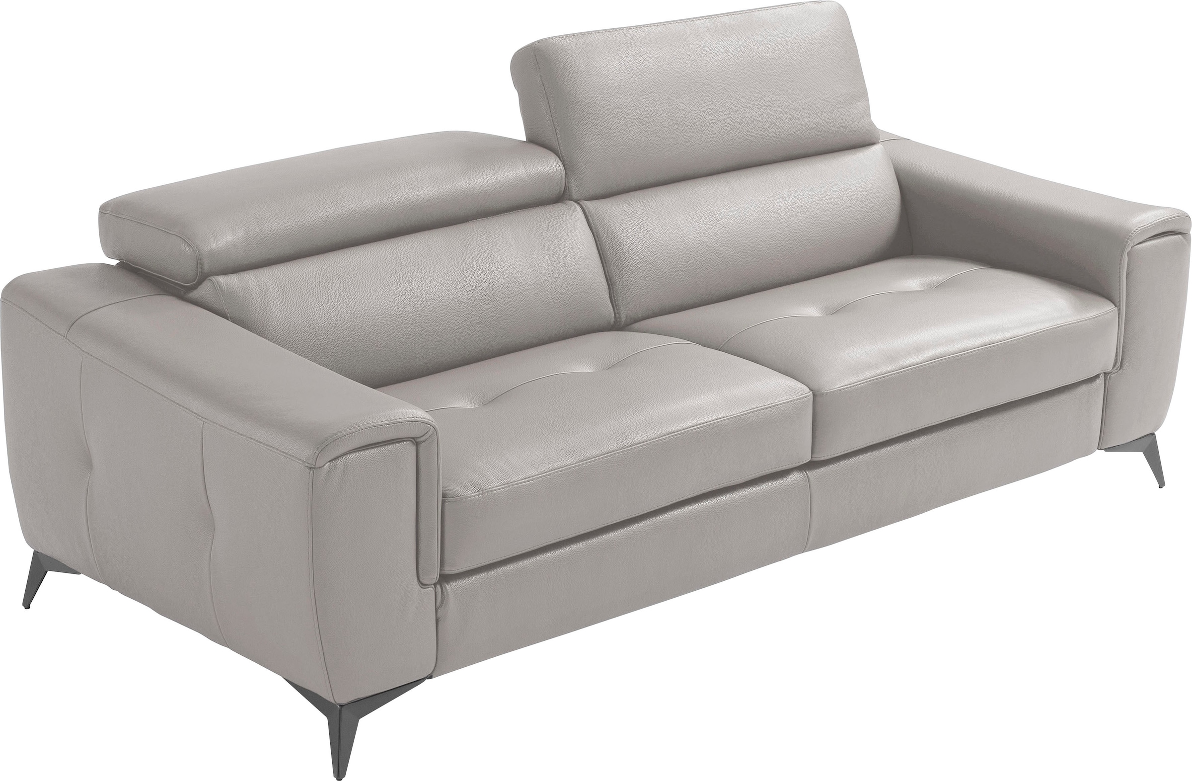 Egoitaliano 2,5-Sitzer "Francine, Designsofa, Loungesofa", Kopfteile manuell verstellbar, mit edlen Metallfüßen