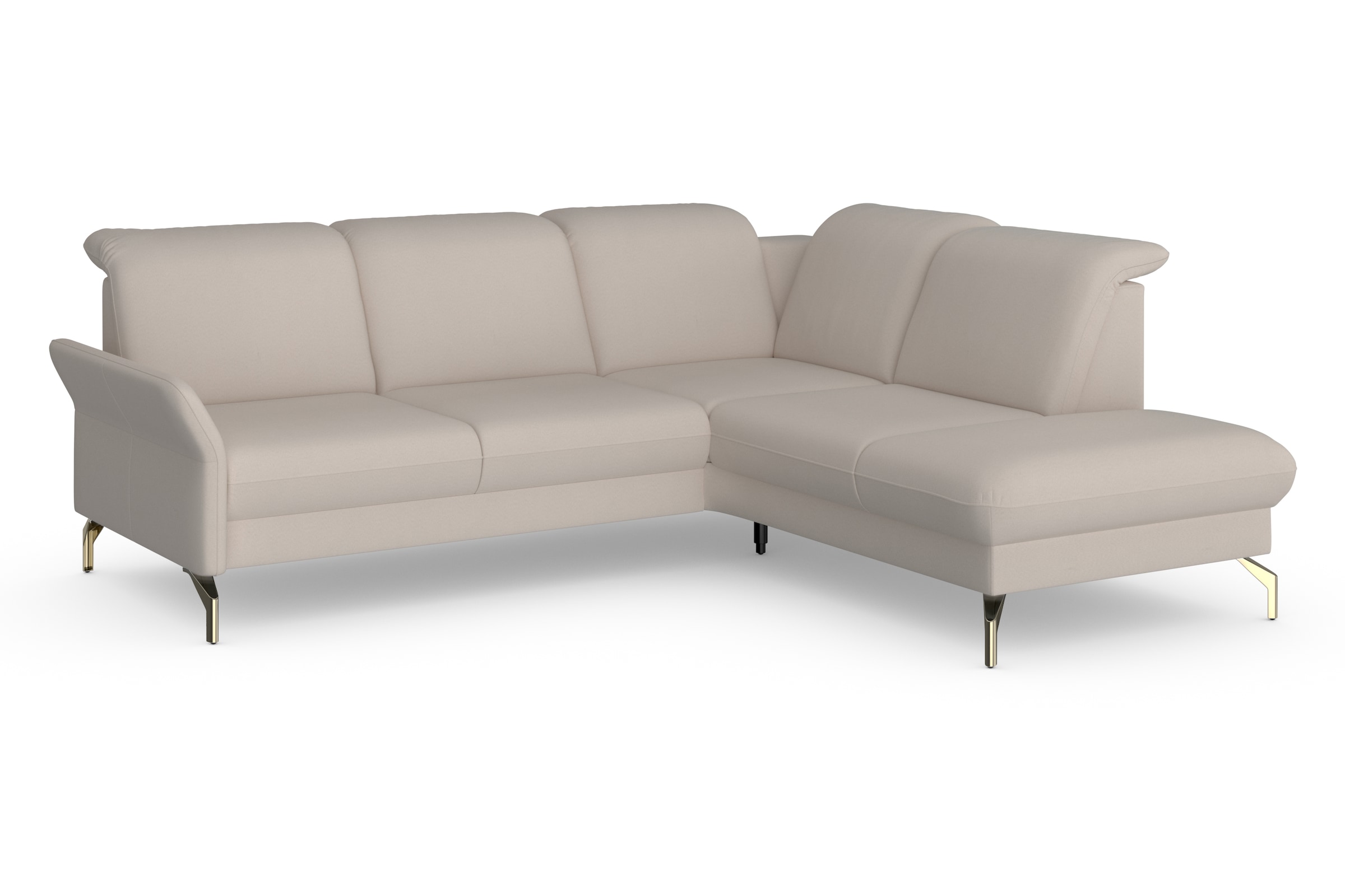 sit&more Ecksofa »Fashion L-Form« wahlweise mit Kopfteilverstellung, Vorziehsitz, motorisch, Nickelfüße