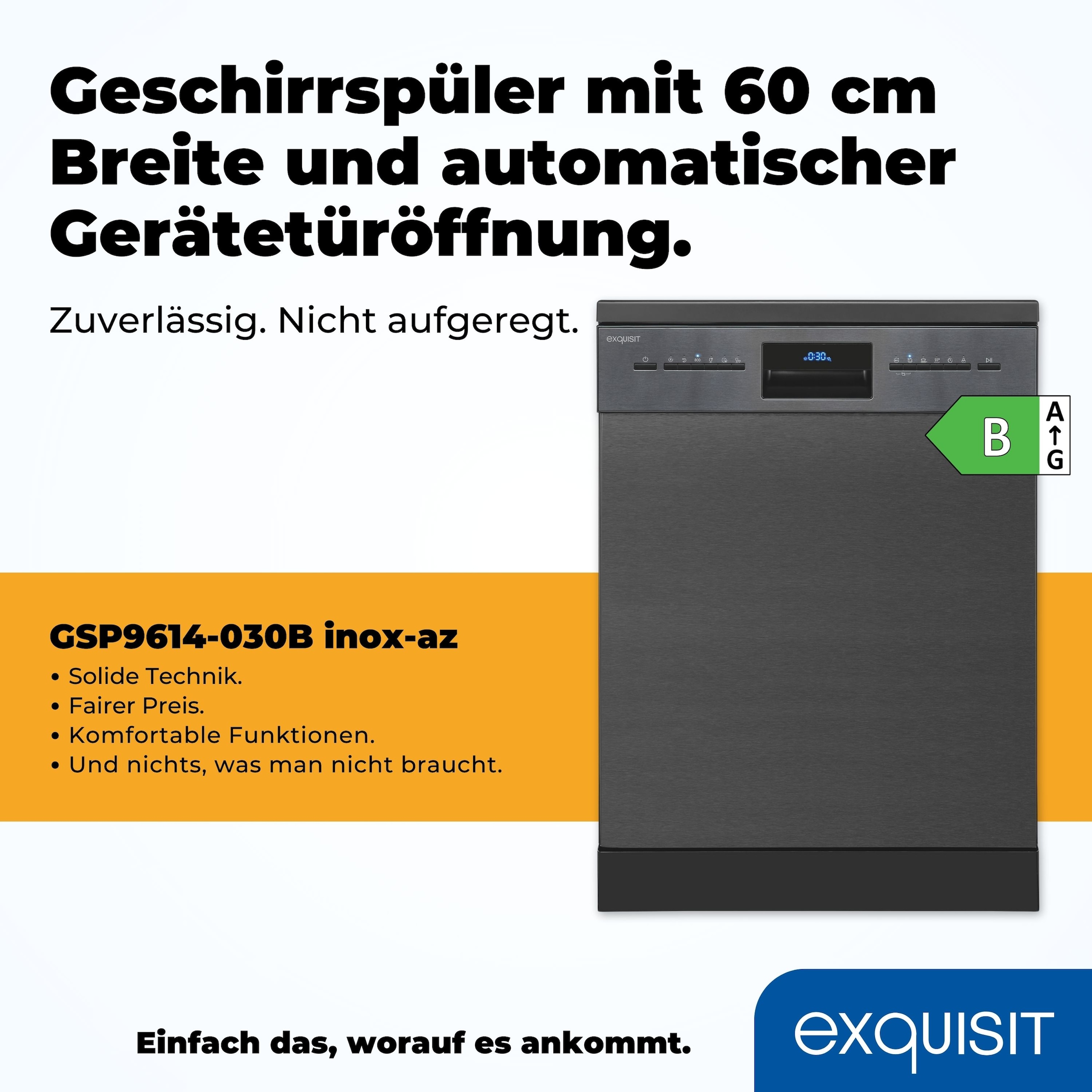 exquisit Standgeschirrspüler »GSP9614-030B«, 14 Maßgedecke