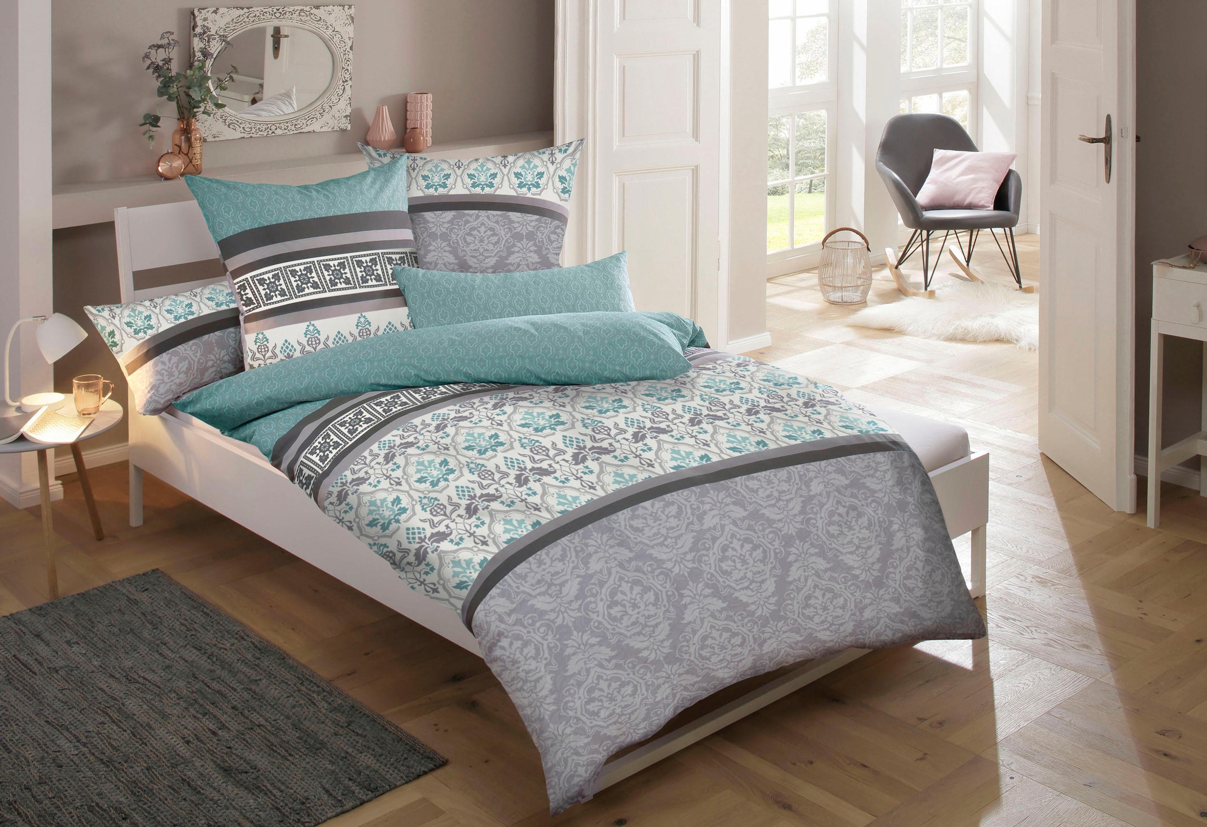 Home affaire Bettwäsche »Cremona in Renforcé, Biber (Flanell) und  PolyCotton Qualität, romantisch, verspielte Ornamente, geeignet im Winter &  Sommer, Landhausstil«, (2 tlg.) bestellen | BAUR