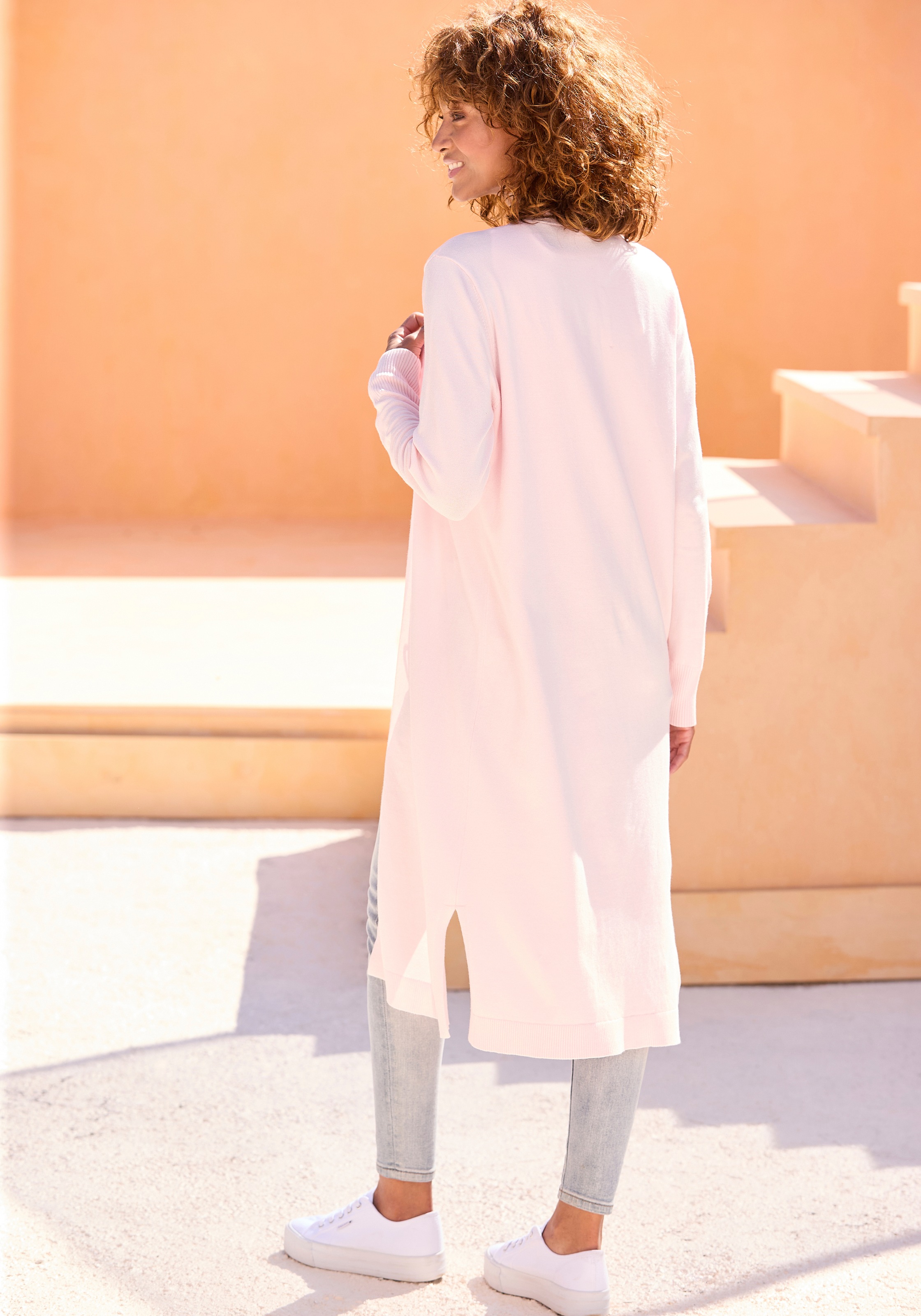 Thumbnail - LASCANA Cardigan mit seitlichen Schlitzen, Longstrickjacke aus weichem Rippstrick