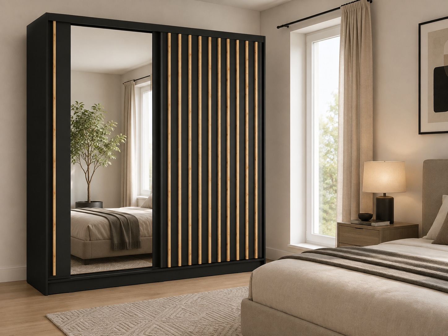 Home affaire Kleiderschrank "VILLEFRANCHE modern mit viel Stauraum, Fächer & Kleiderstange, Spiegel" Garderobe in 3 Breiten (155, 205, 248 cm), erhältlich in 3 Farben