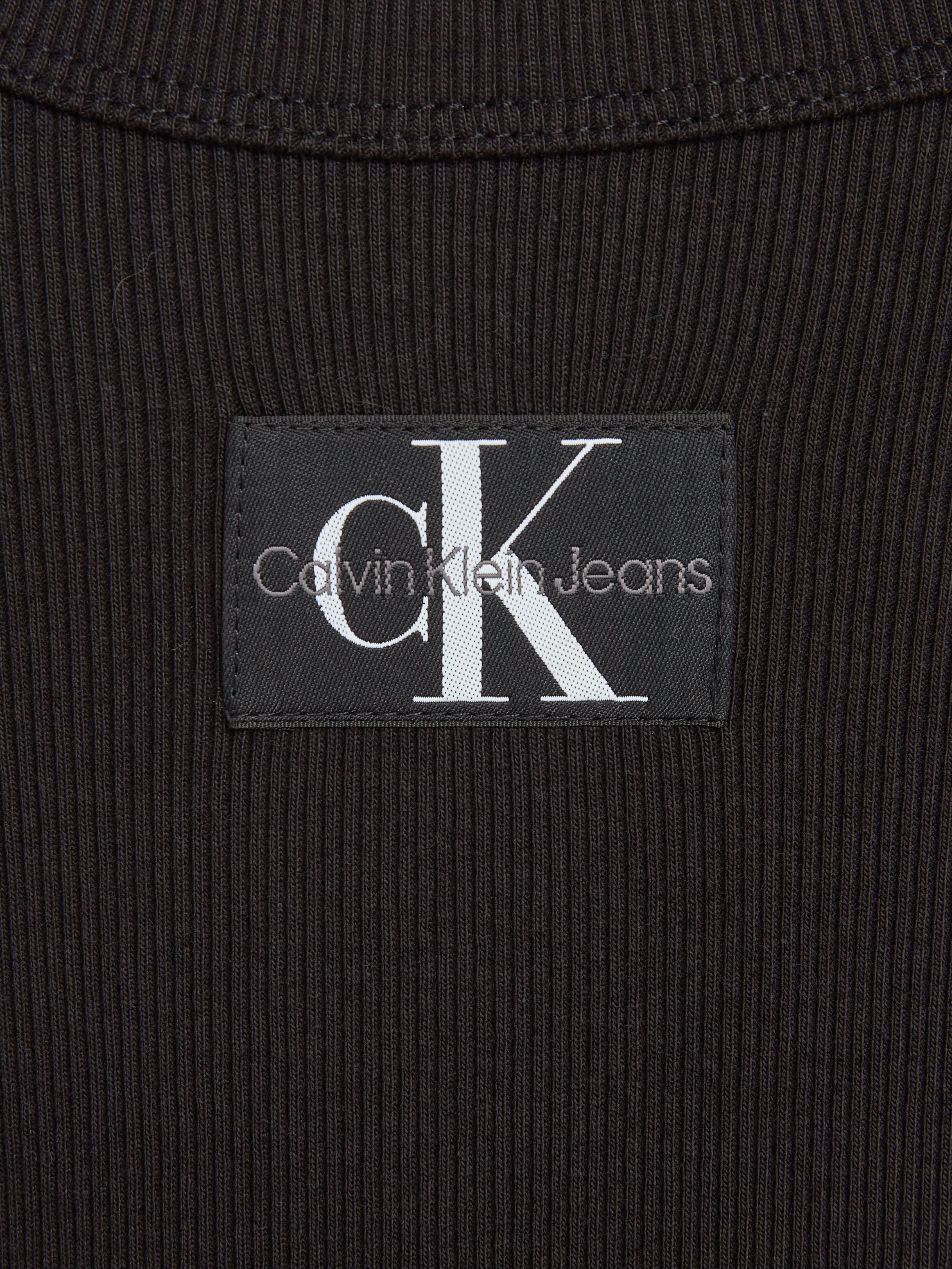 Calvin Klein Jeans Trägerkleid »WOVEN LABEL RIB TANK DRESS«, mit Logopatch