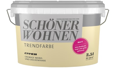 SCHÖNER WOHNEN-Kollektion Wand- und Deckenfarbe »Trendfarbe, matt«, 2,5 Liter, Cream,... kaufen