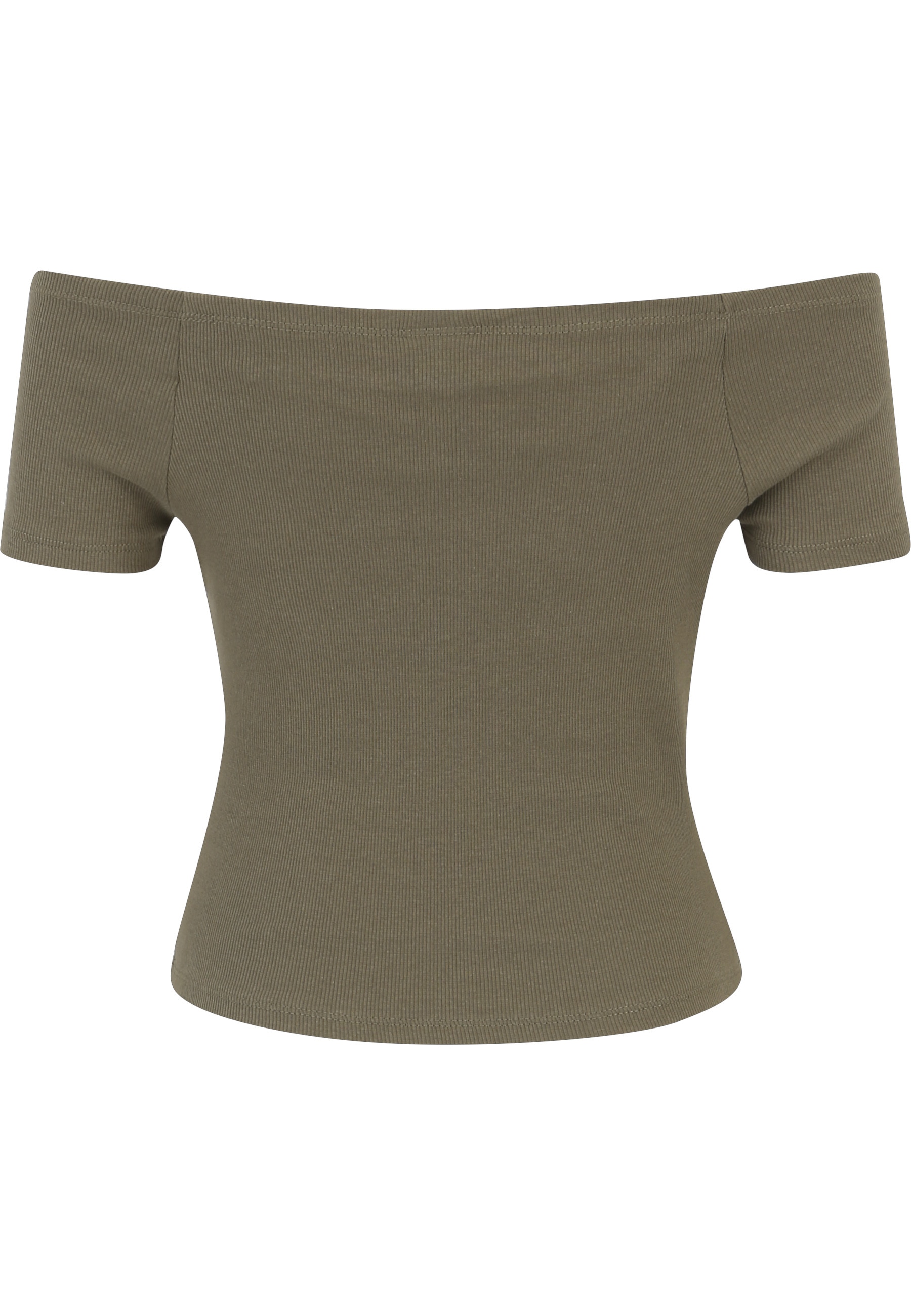 URBAN CLASSICS T-Shirt »Urban Classics Damen Ladies Off Shoulder Rib Tee 2-Pack« 1 Stk.