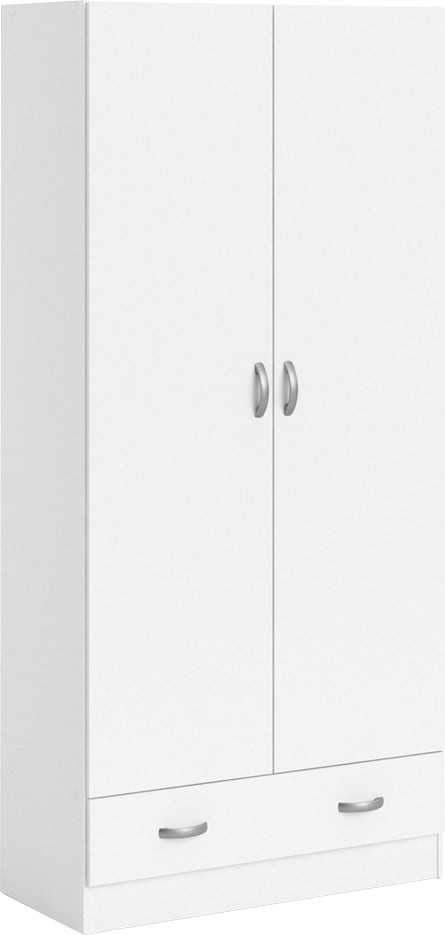 Home affaire Kleiderschrank "Space Drehtürenschrank, Aufbewahrung Kasten Schrank Stauraum" 2 Türen, 3 Einlegeböden und 1 breite Schublade, Breite 79 cm