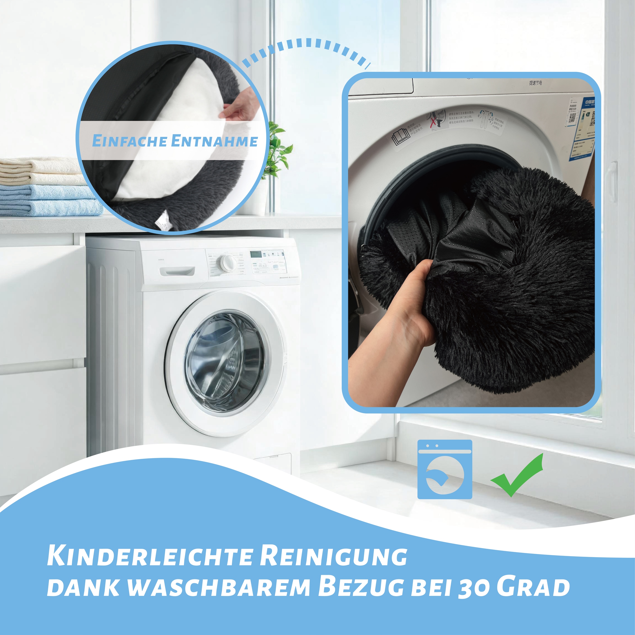 OTTO home Hundebett »Cloudy« Kuscheliges Plüschbett mit weichem Rundrand