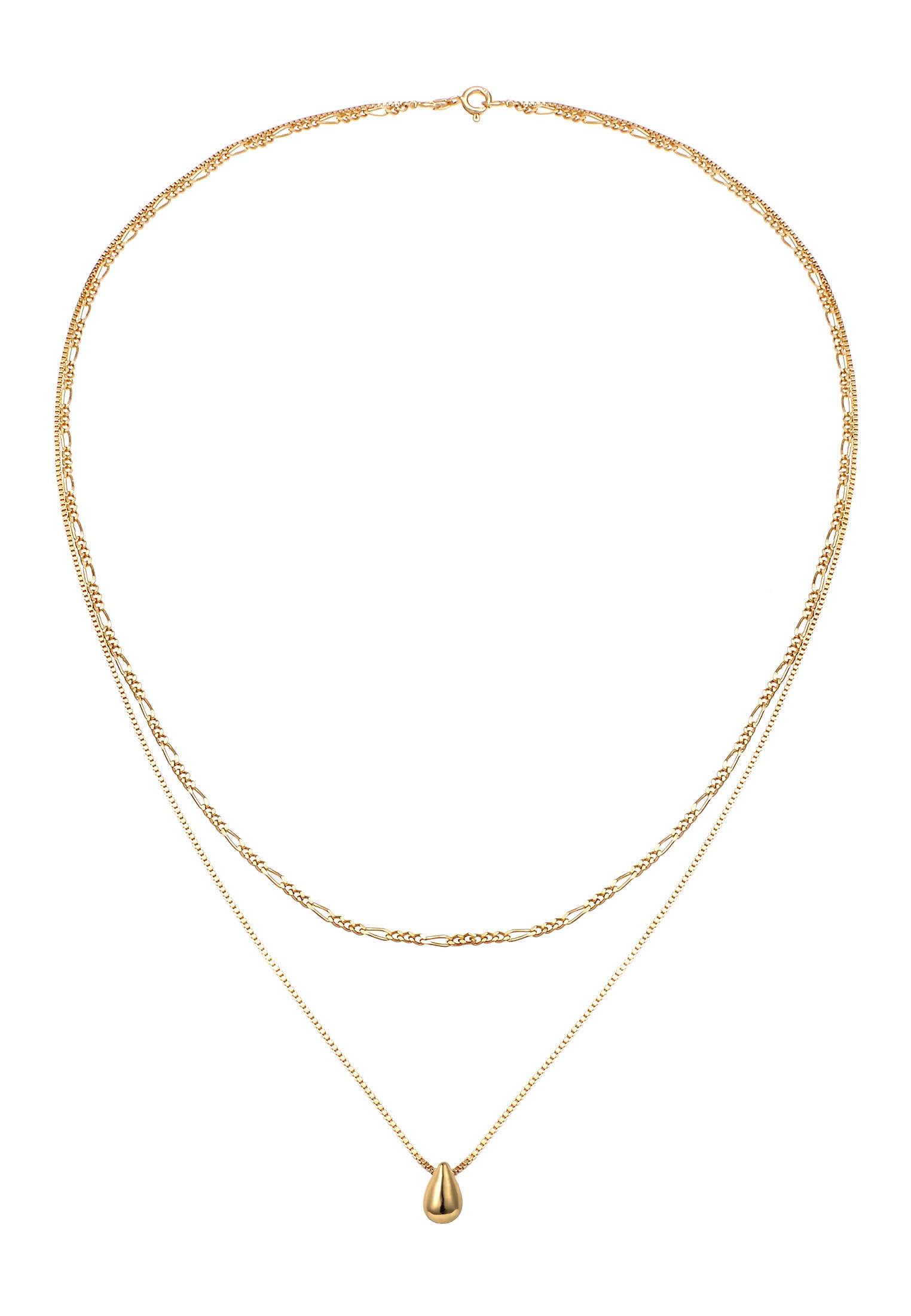 Elli Silberkette »Halskette Layer Tropfen 2-lagig 925 Sterling Silber«